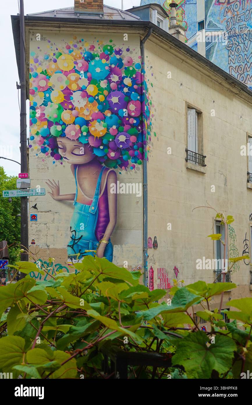 Paris, Rue Jean Poulmarch, Street Art // Paris, Rue Jean Poulmarch, Street Art Banque D'Images