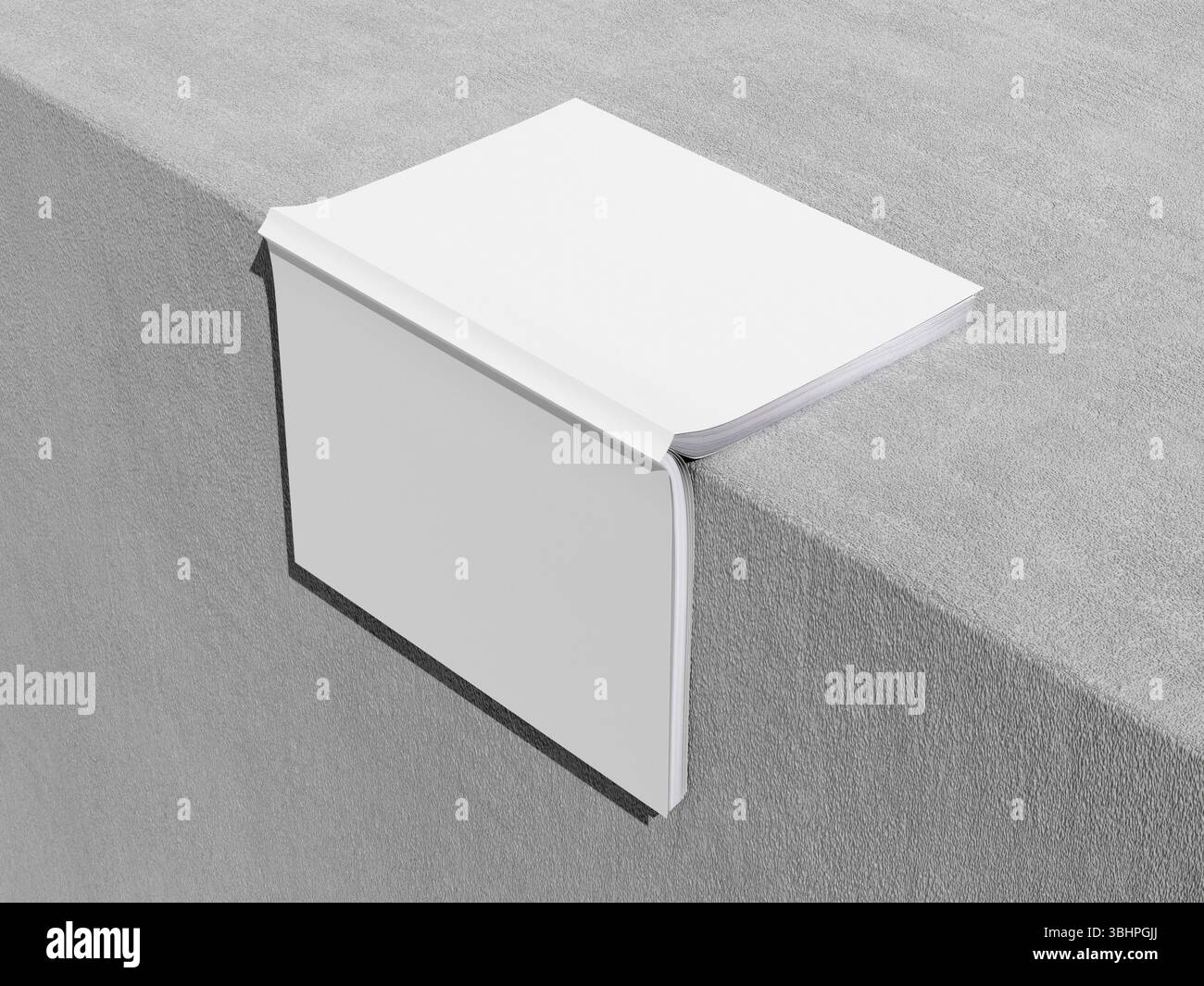 Blanc vierge couverture avant et arrière Book Magazine Mockup 3D Rendering Banque D'Images