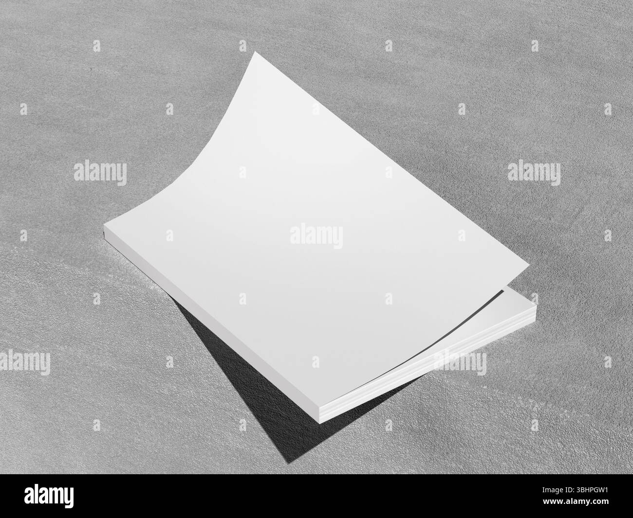 Blanc Blank couverture souple Book Magazine Mockup 3D Rendering Banque D'Images