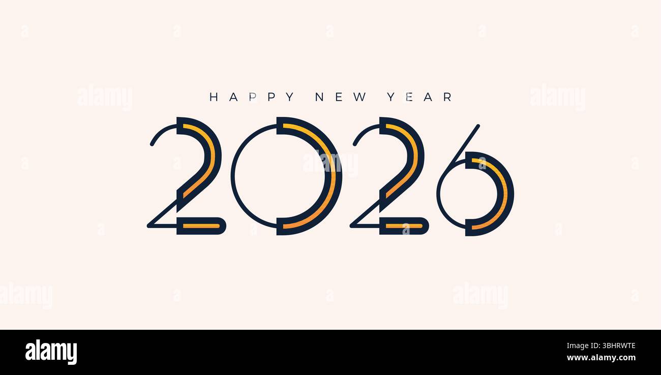 2026 logo avec des éléments festifs Illustration de Vecteur
