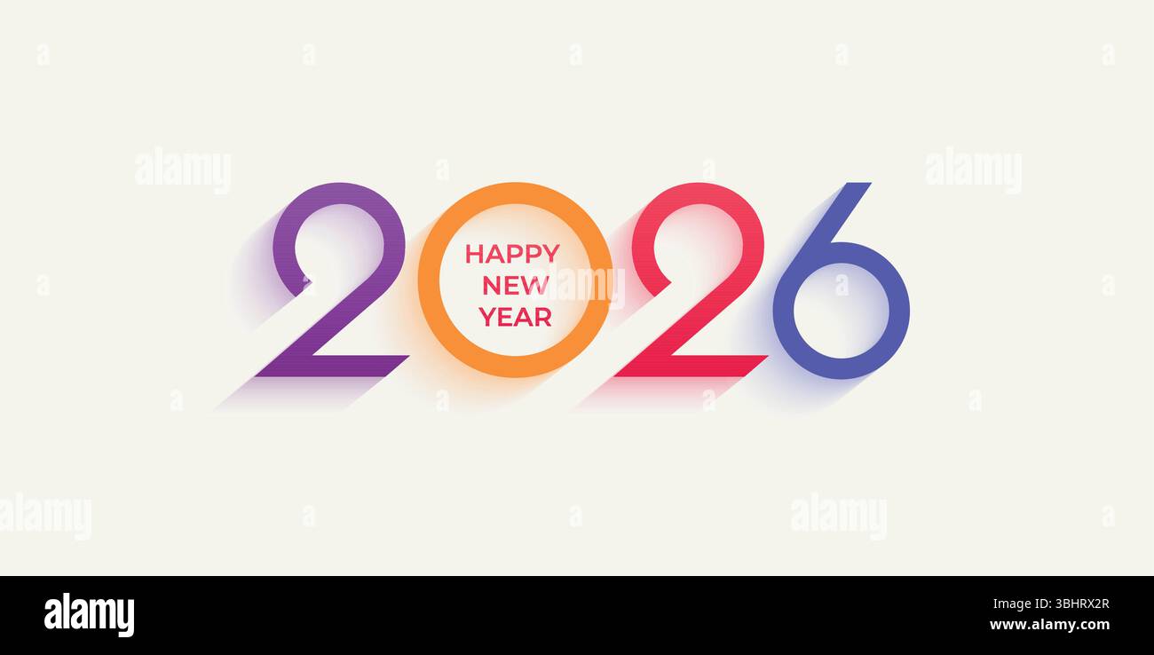 Design moderne de logo 2026 avec une typographie propre Illustration de Vecteur