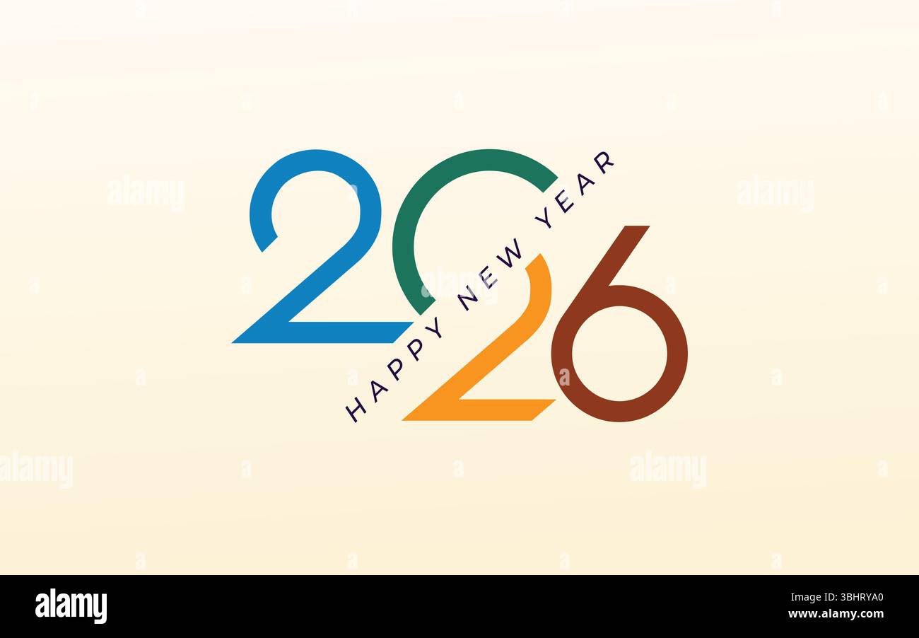 modèle de logo 2026. logo bonne année Illustration de Vecteur