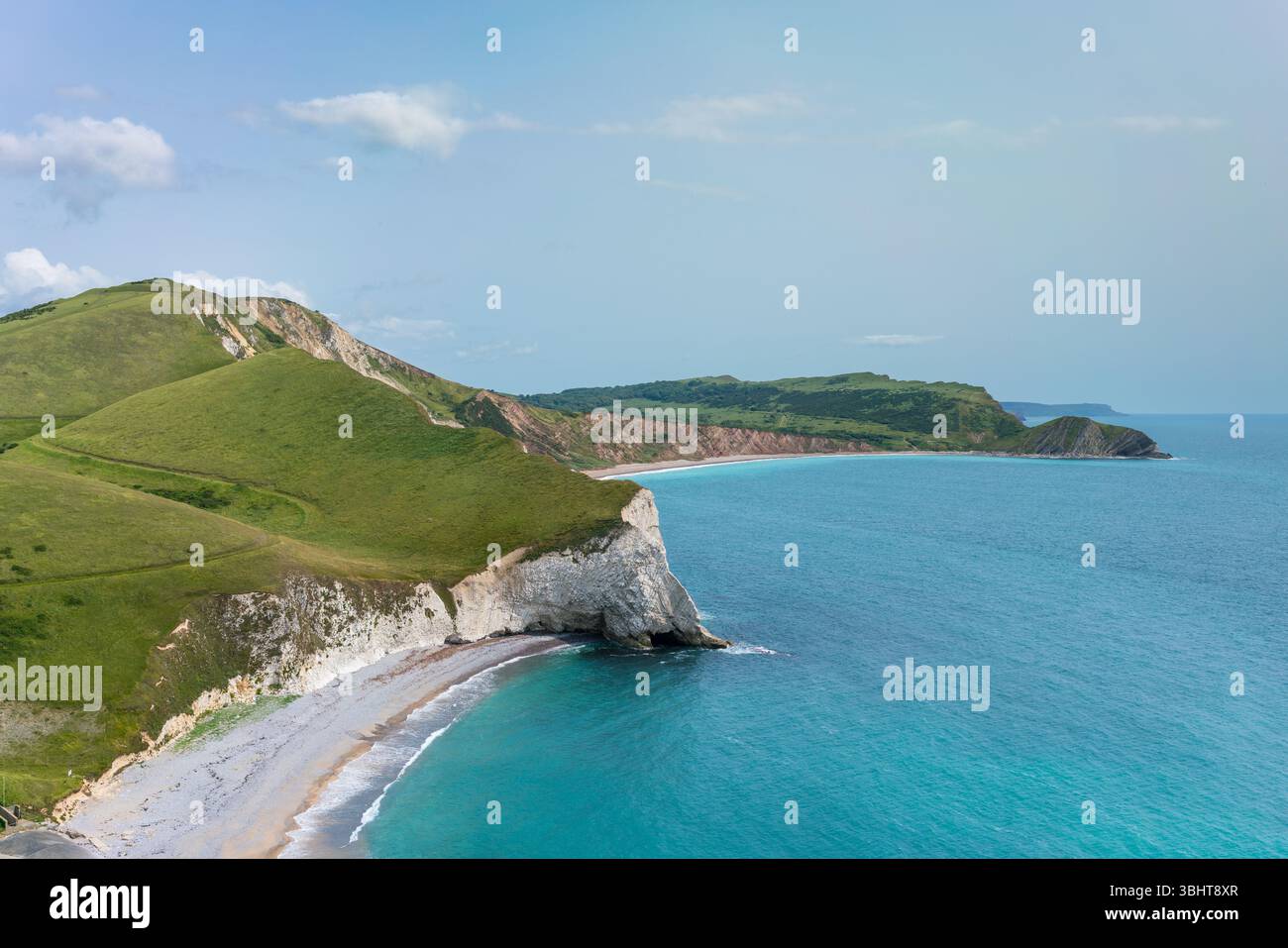Vue vers la baie de Worbarrow sur la côte du Dorset, depuis la baie d'Arish Mell Banque D'Images