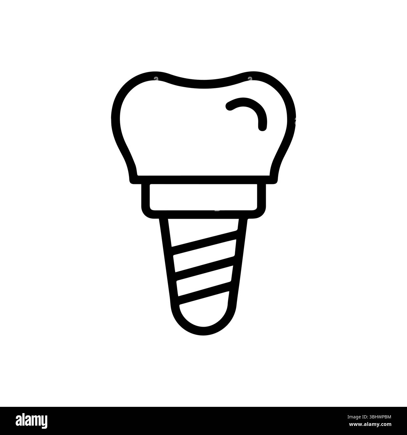 Icône d'implant dentaire stylisée spécialement conçue pour une utilisation dans les illustrations et les graphiques dentaires Illustration de Vecteur