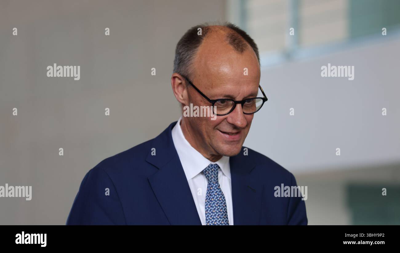 Berlin, Allemagne, 11 juin 2025 : Conférence de presse du chancelier Friedrich Merz (GER) le premier ministre du Royaume du Danemark, mette Frederiksen (DNK). Klaus KROENERT crédit : Klaus KROENERT/Alamy Live News Banque D'Images