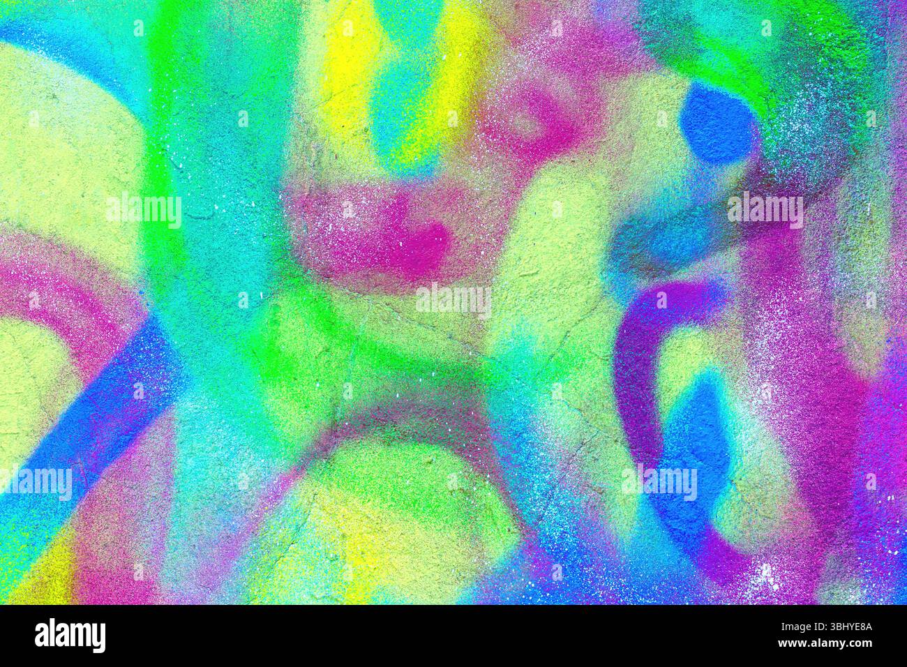 Texture graffiti abstraite fluo vibrante dans le style rétro des années 80, Acid Banque D'Images