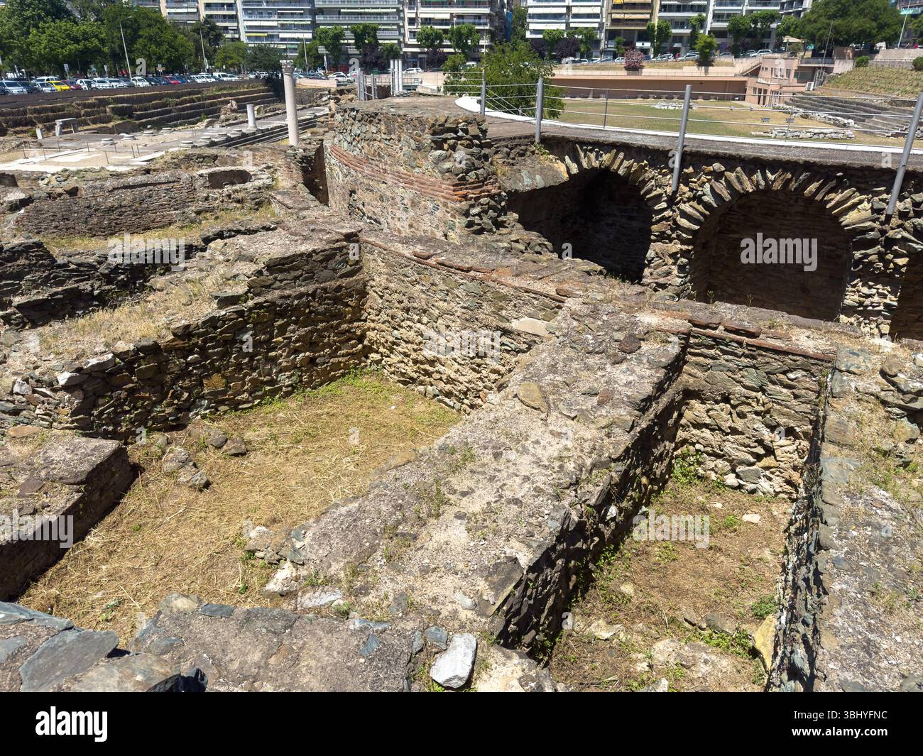 vieux marché romain de l'aqueduc dans la ville de thessalonique en grèce Banque D'Images
