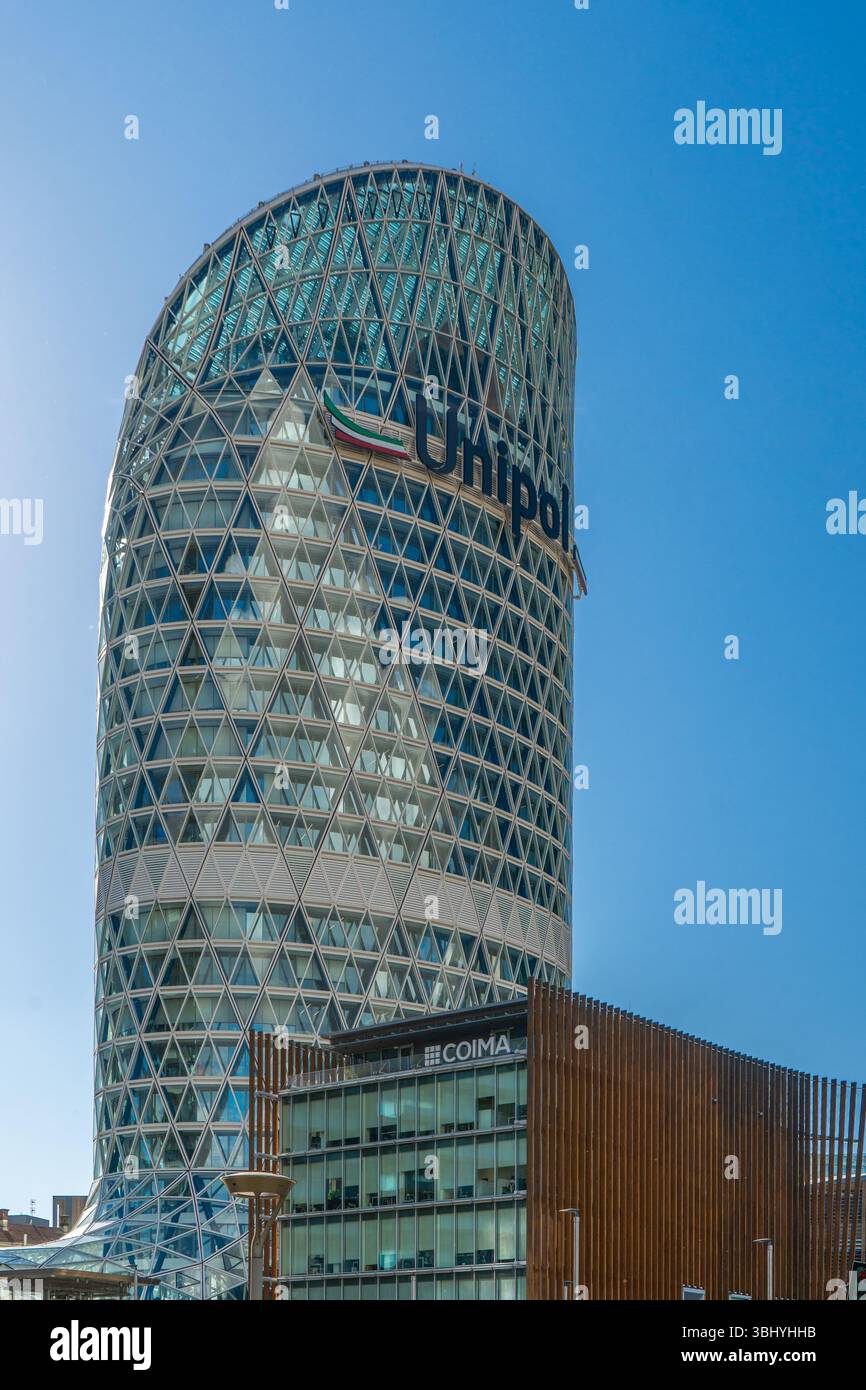 Vue du siège du Groupe Unipol, de la tour Unipol, du nouveau gratte-ciel de Milan, Lombardie, Italie. Banque D'Images