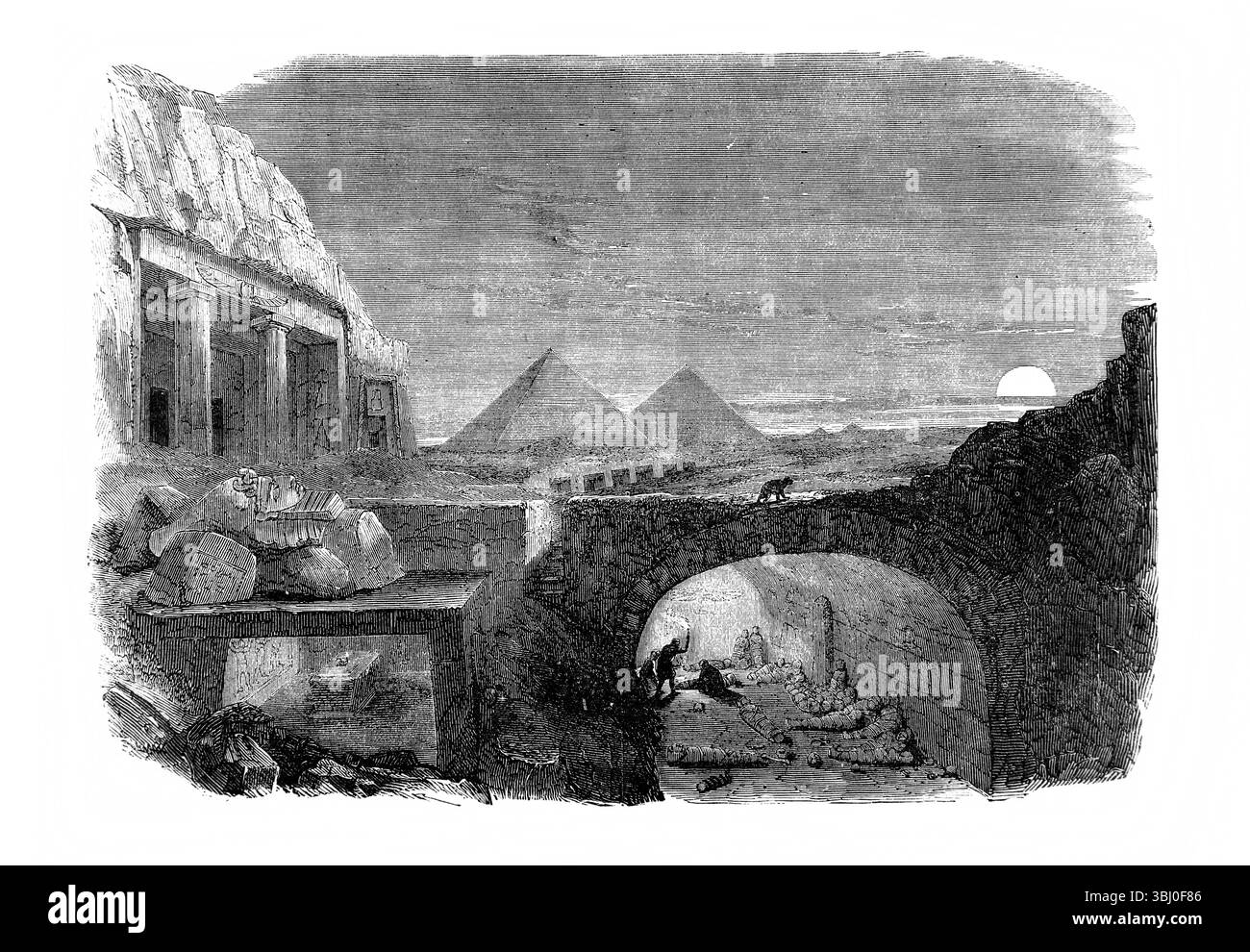 Illustration des monuments sépulcraux et des fosses de momie dans l'egypte ancienne de l'Antiquité 19ème siècle la Sainte Bible contenant l'ancien et le Nouveau Testament wi Banque D'Images
