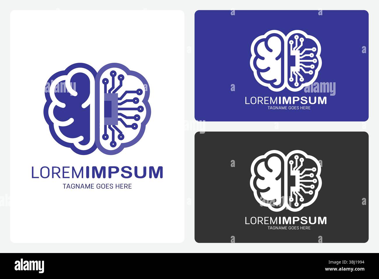 Logo AI Brain circuit – technologie, innovation et connectivité Illustration de Vecteur