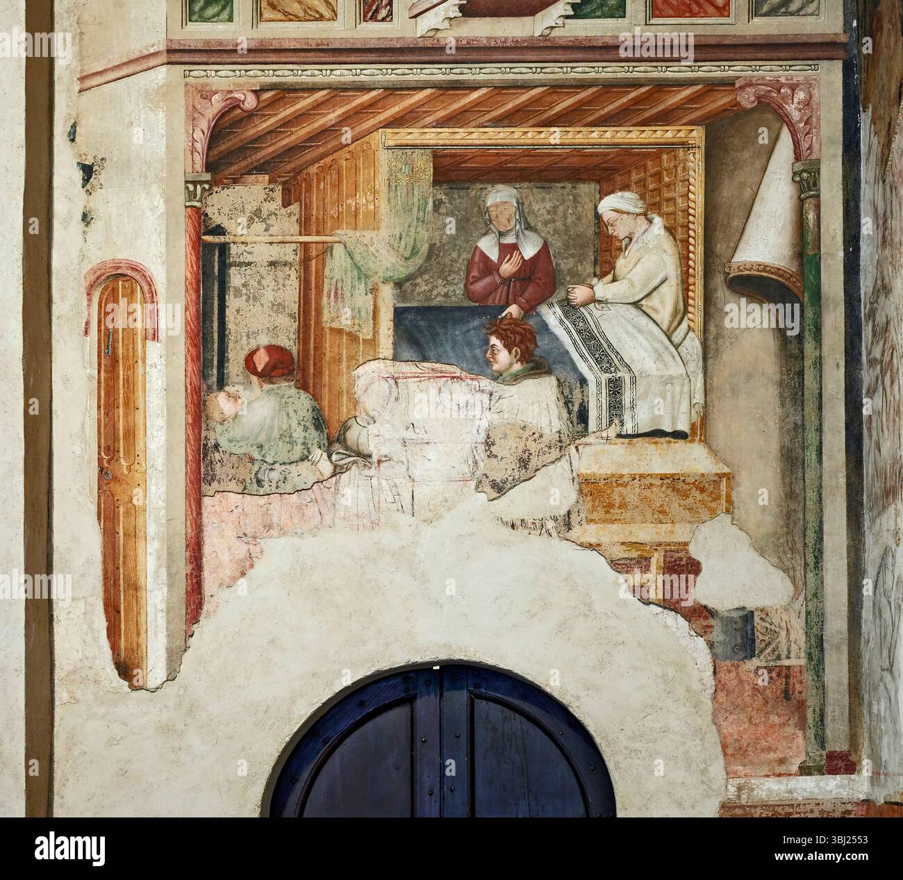 Storie di Romolo e Remo - affresco - Gentile da Fabriano - 1412 - Foligno (PG) Museo di Palazzo Trinci Banque D'Images