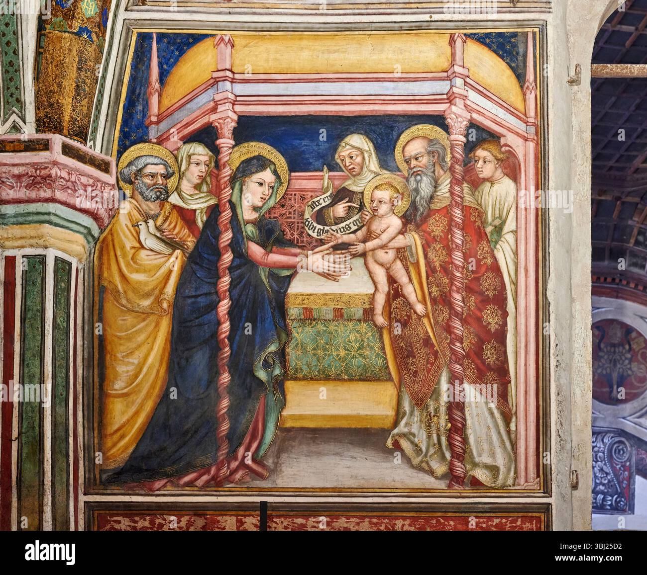 Presentazione di Gesù al tempio - affresco della cappella - Ottaviano Nelli - 1424 - Foligno (PG) Museo di Palazzo Trinci Banque D'Images