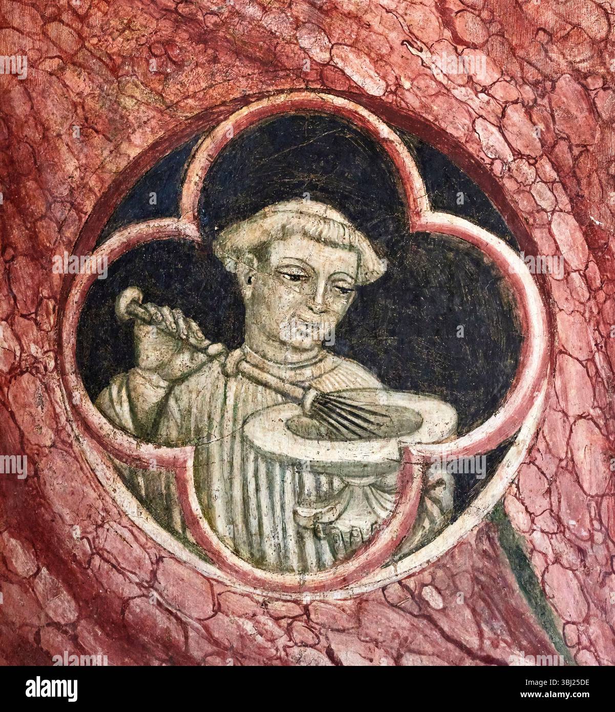 Affresco della cappella - Ottaviano Nelli - 1424 - Foligno (PG) Museo di Palazzo Trinci Banque D'Images