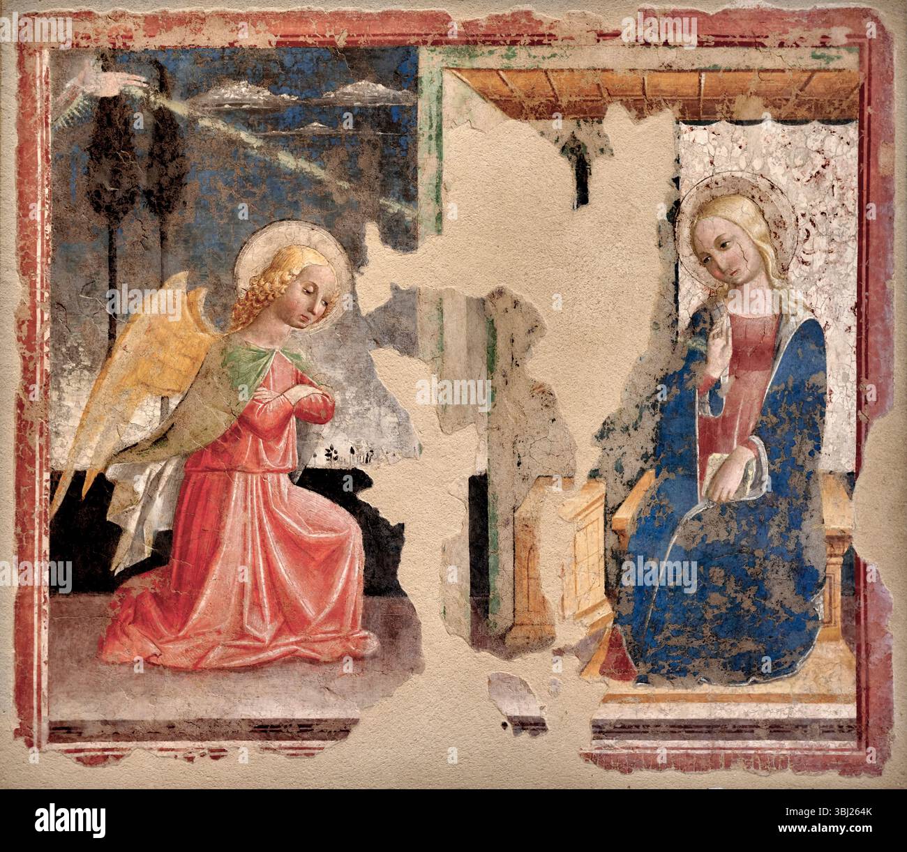 Annunciazione - affresco - Niccolò di Liberatore detto l'Alunno - 1460 - Foligno (PG) Museo di Palazzo Trinci Banque D'Images