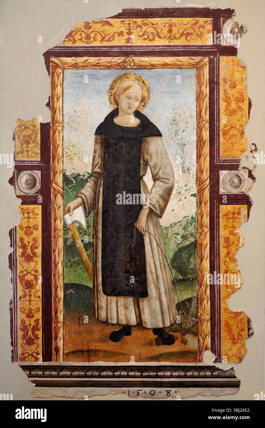 Sant' Amico - Affresco - Bernardino Mezzastris - 1508 - Foligno (PG) Museo di Palazzo Trinci Banque D'Images