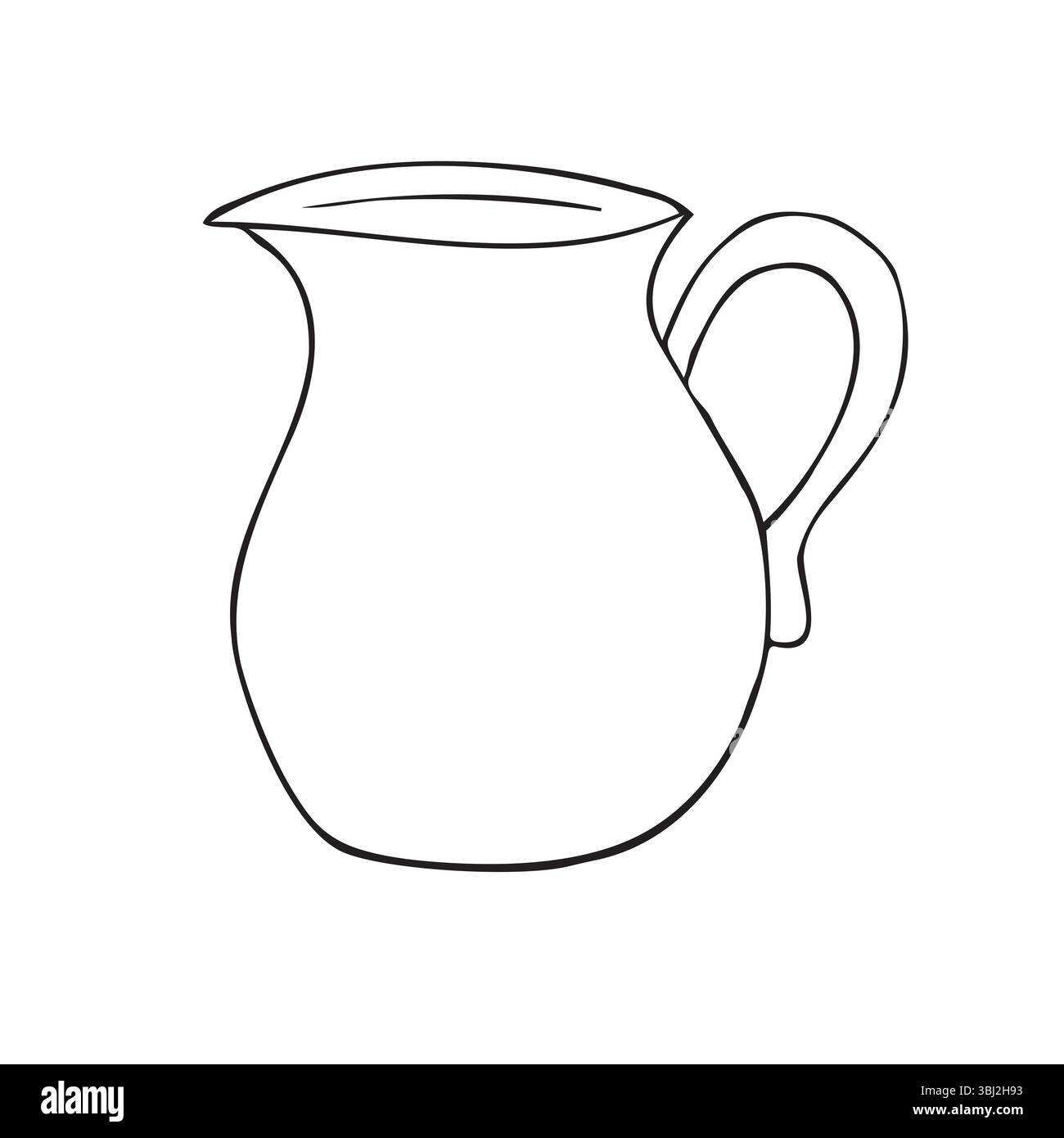 Vecteur dessin à la main dessin doodle pot de contour isolé sur fond blanc Illustration de Vecteur