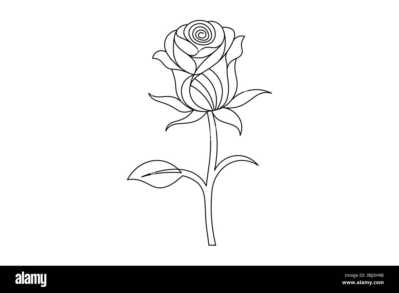 Fleur de rose dessin de ligne continue élégant une ligne Art d'une rose minimaliste. illustration vectorielle Illustration de Vecteur