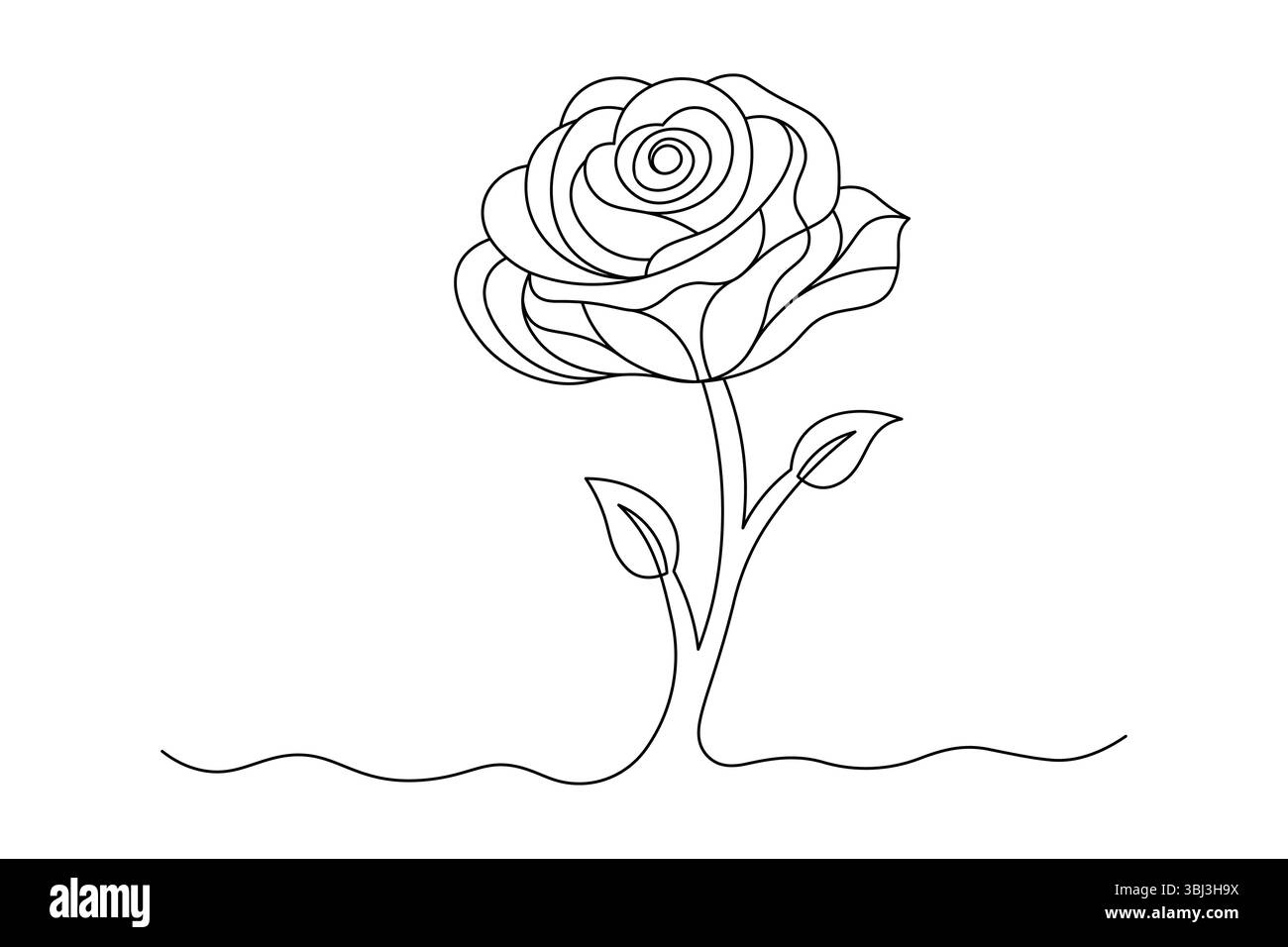 Fleur de rose dessin de ligne continue élégant une ligne Art d'une rose minimaliste. illustration vectorielle Illustration de Vecteur