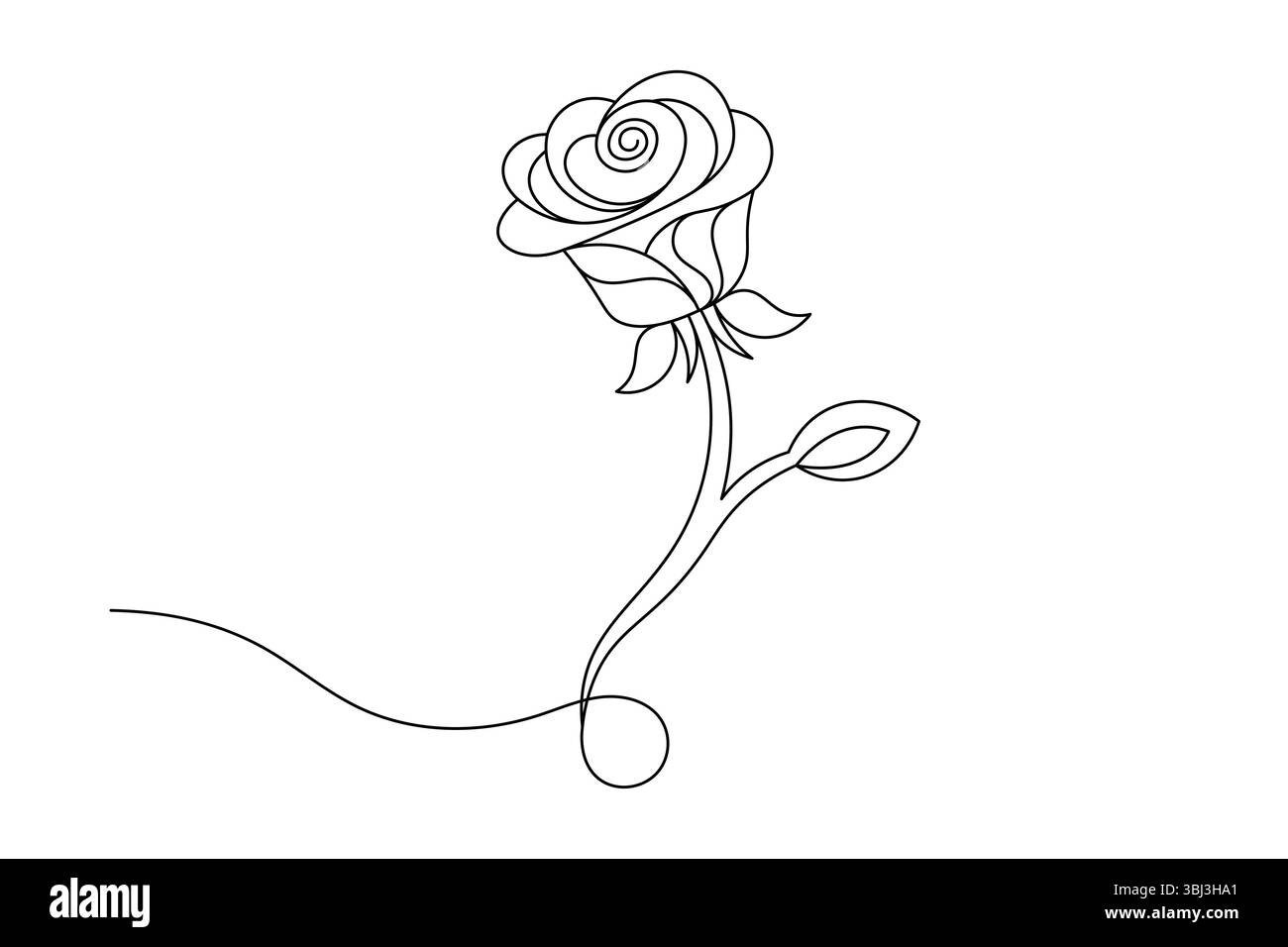 Fleur de rose dessin de ligne continue élégant une ligne Art d'une rose minimaliste. illustration vectorielle Illustration de Vecteur