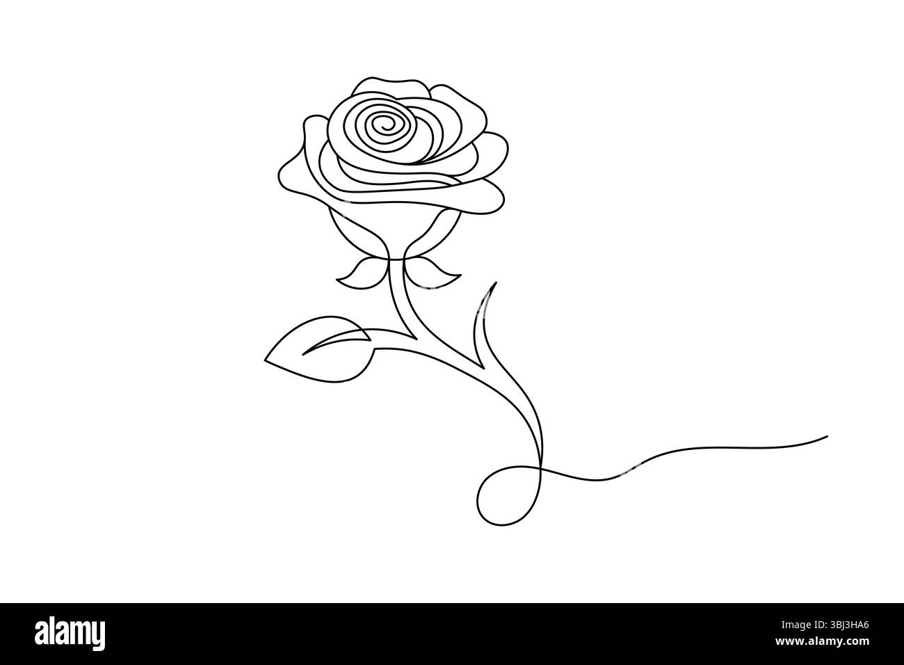 Fleur de rose dessin de ligne continue élégant une ligne Art d'une rose minimaliste. illustration vectorielle Illustration de Vecteur
