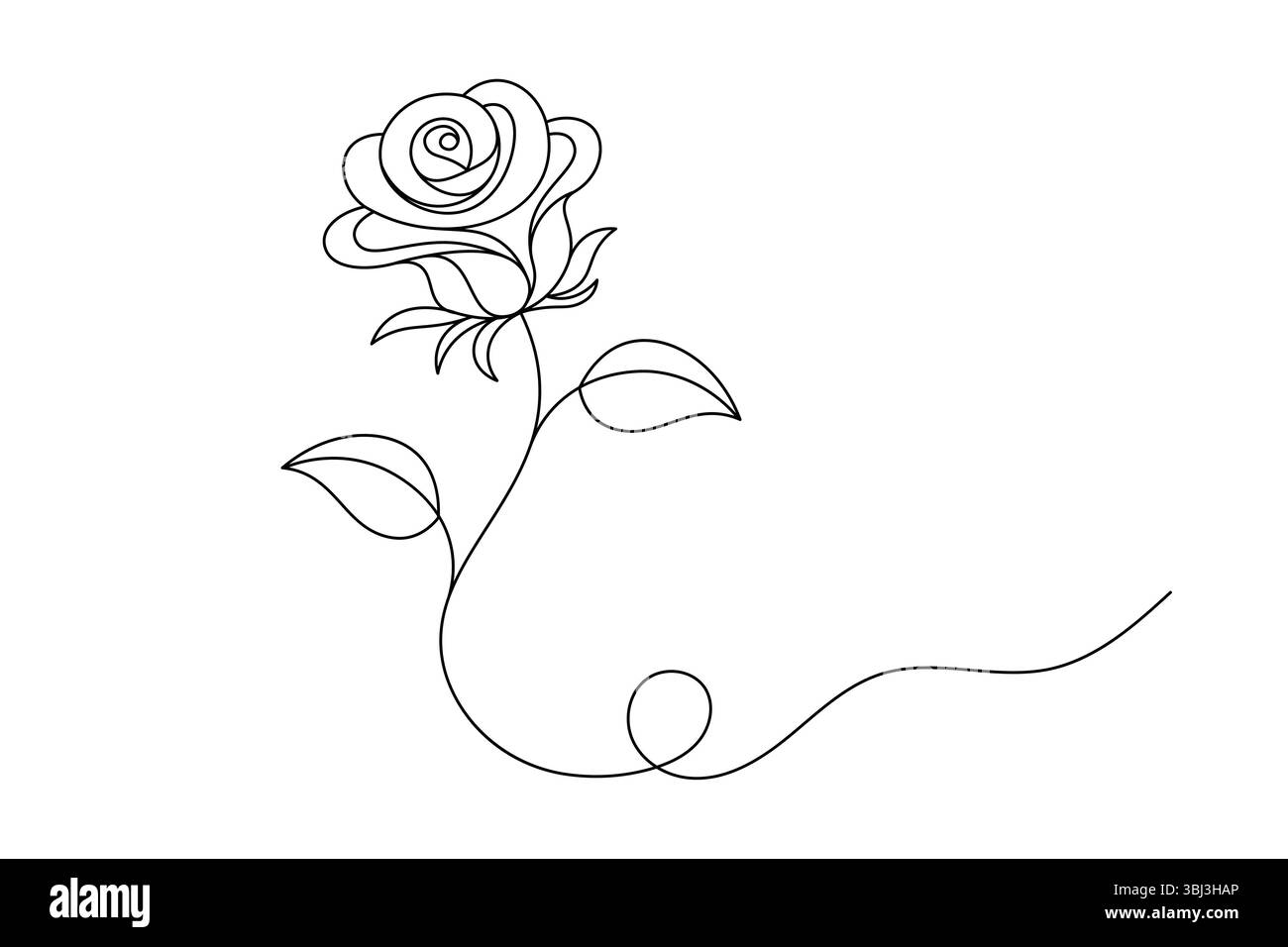 Fleur de rose dessin de ligne continue élégant une ligne Art d'une rose minimaliste. illustration vectorielle Illustration de Vecteur