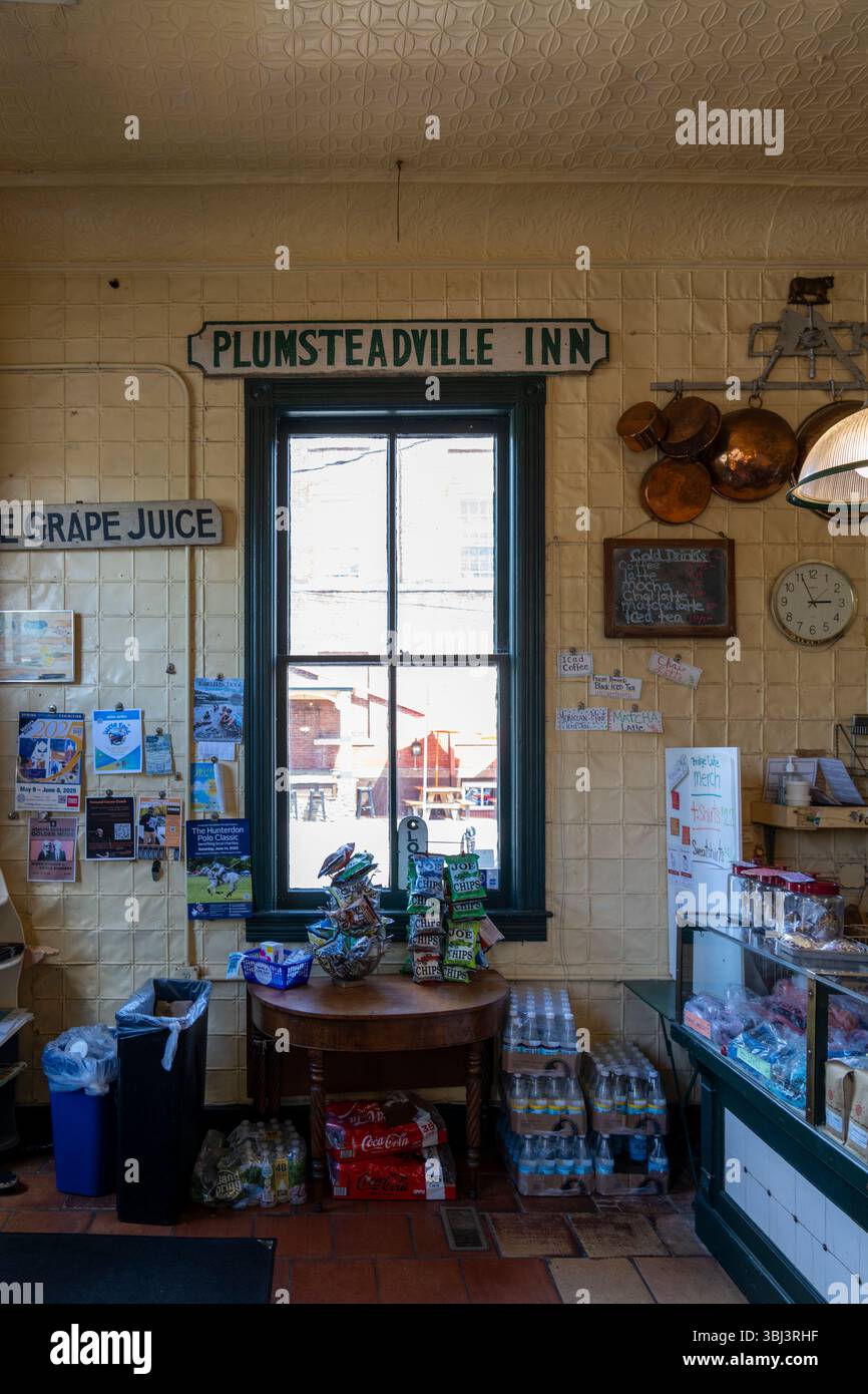 Frenchtown Bridge Cafe dans le comté de Hunterdon, New Jersey, États-Unis Banque D'Images