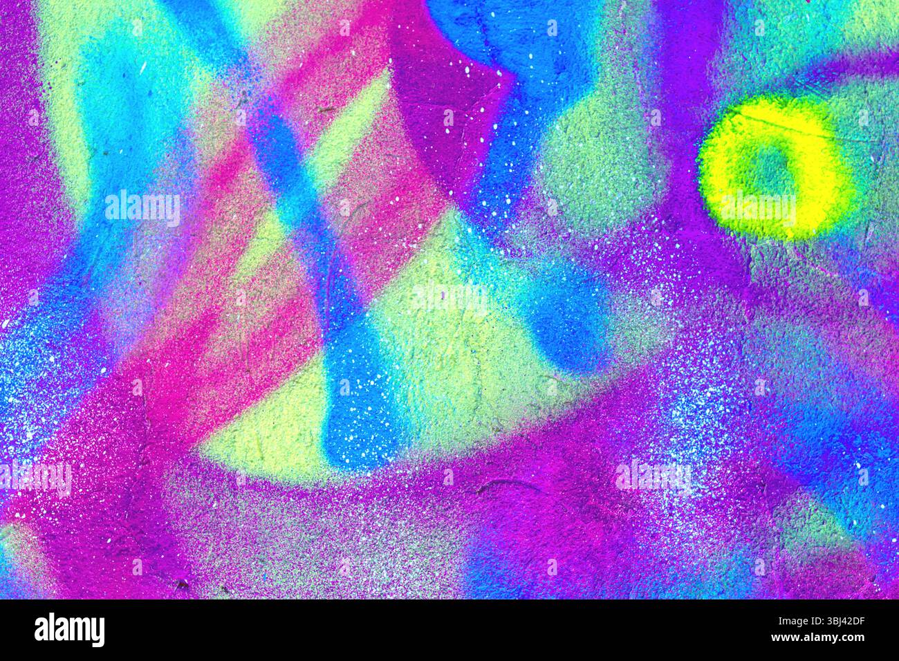 Texture Graffiti fluo vibrante avec vert acide et rose pour Y2K, style des années 90 Banque D'Images