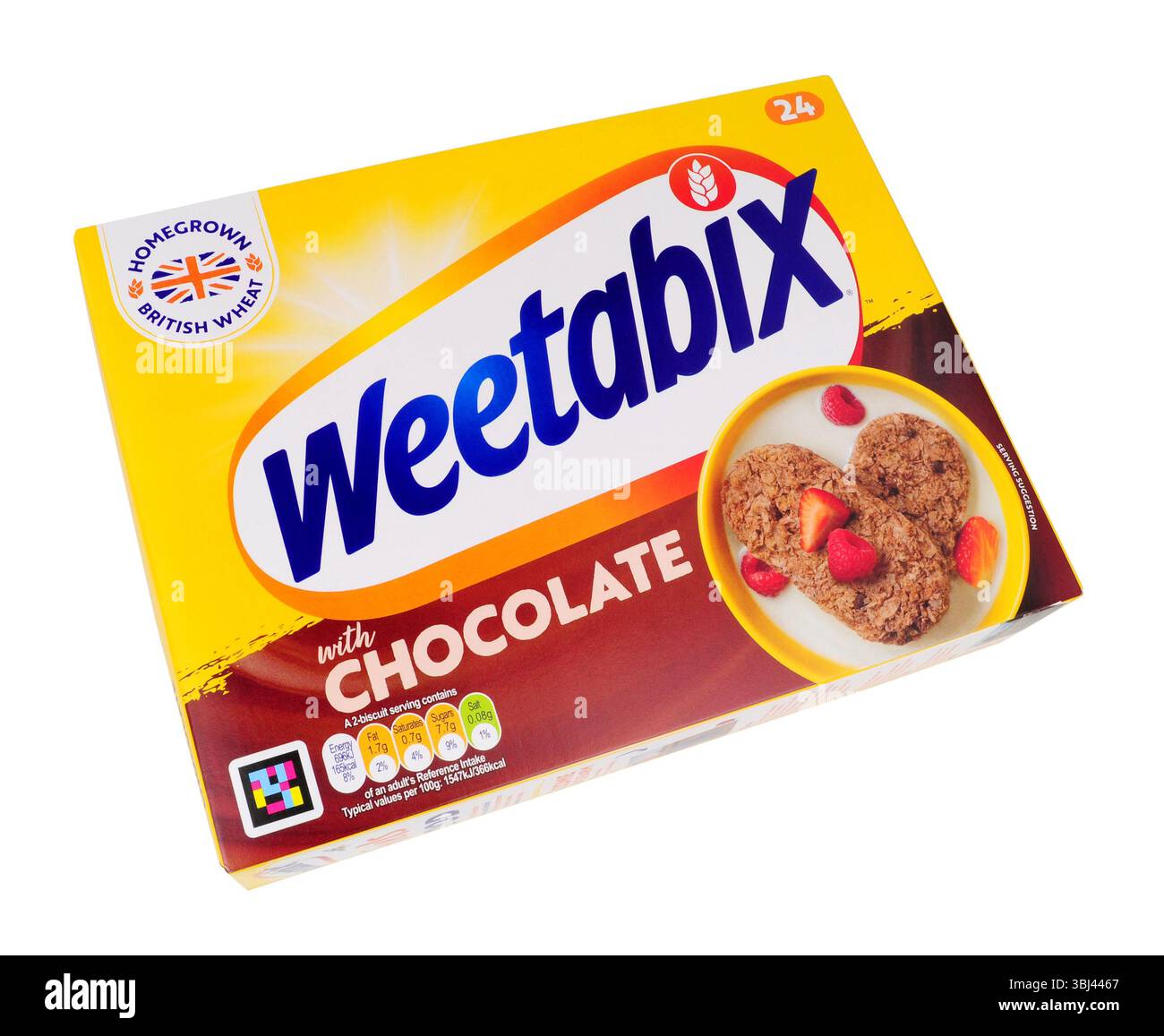 Weetabix avec céréales de blé complet au chocolat avec pépites de chocolat dans un paquet contenant 24 biscuits Banque D'Images