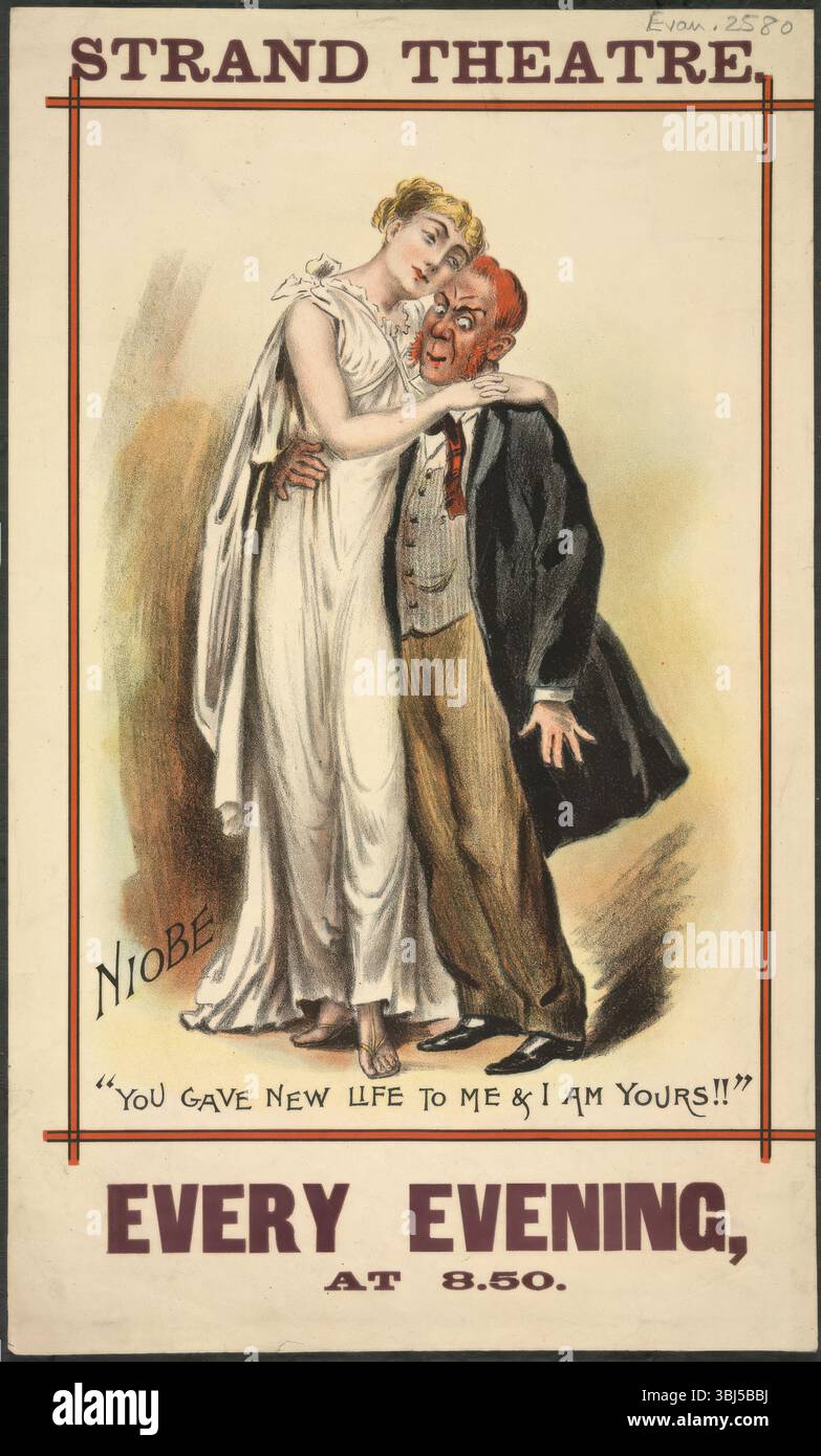 Théâtre Strand, 1892. Tiré d'Une collection de dépliants, de bordereaux et de documents imprimés divers. Banque D'Images