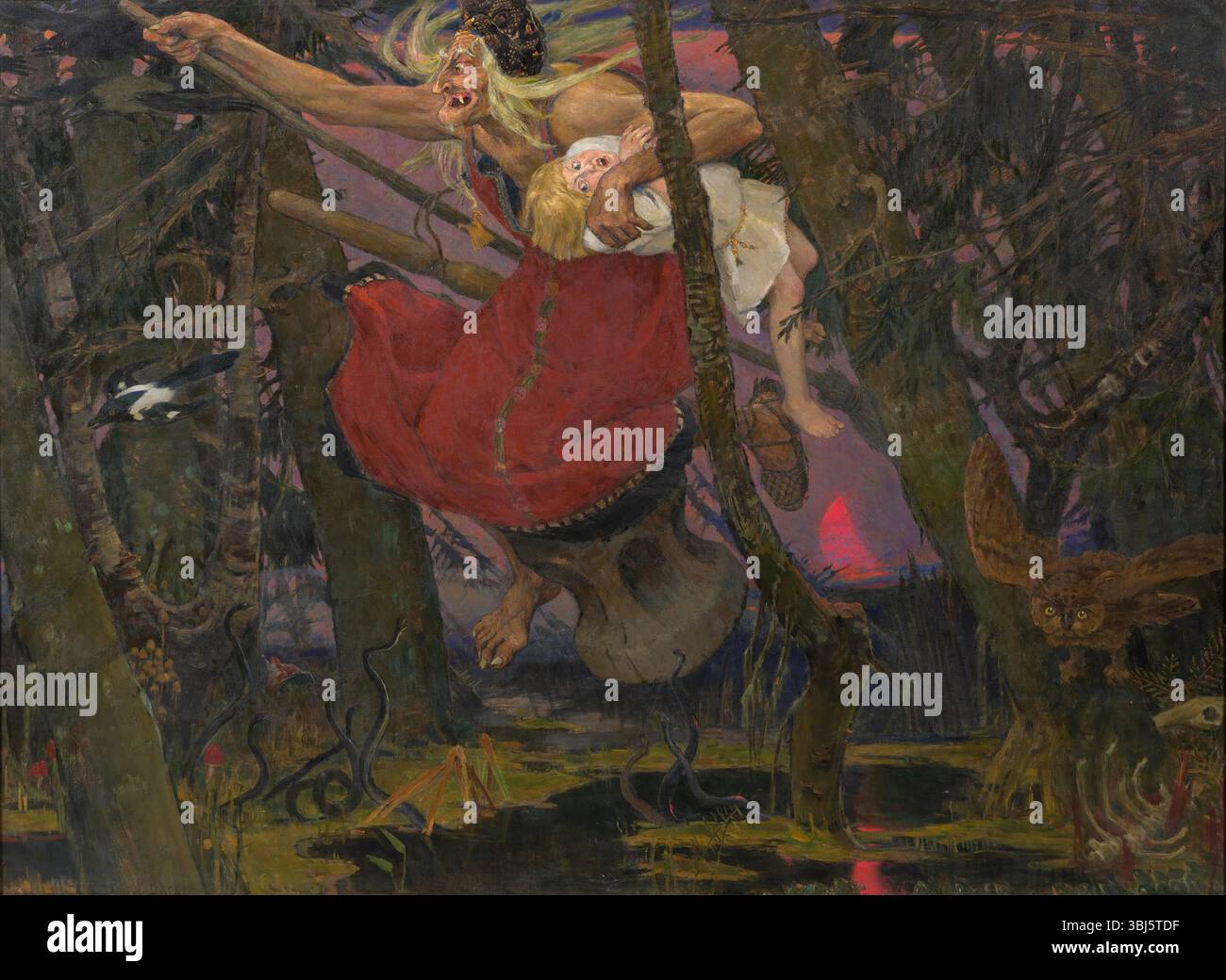 Baba Yaga , 1917. Trouvé dans la collection du Musée Mémorial V. Vasnetsov, Moscou. Banque D'Images