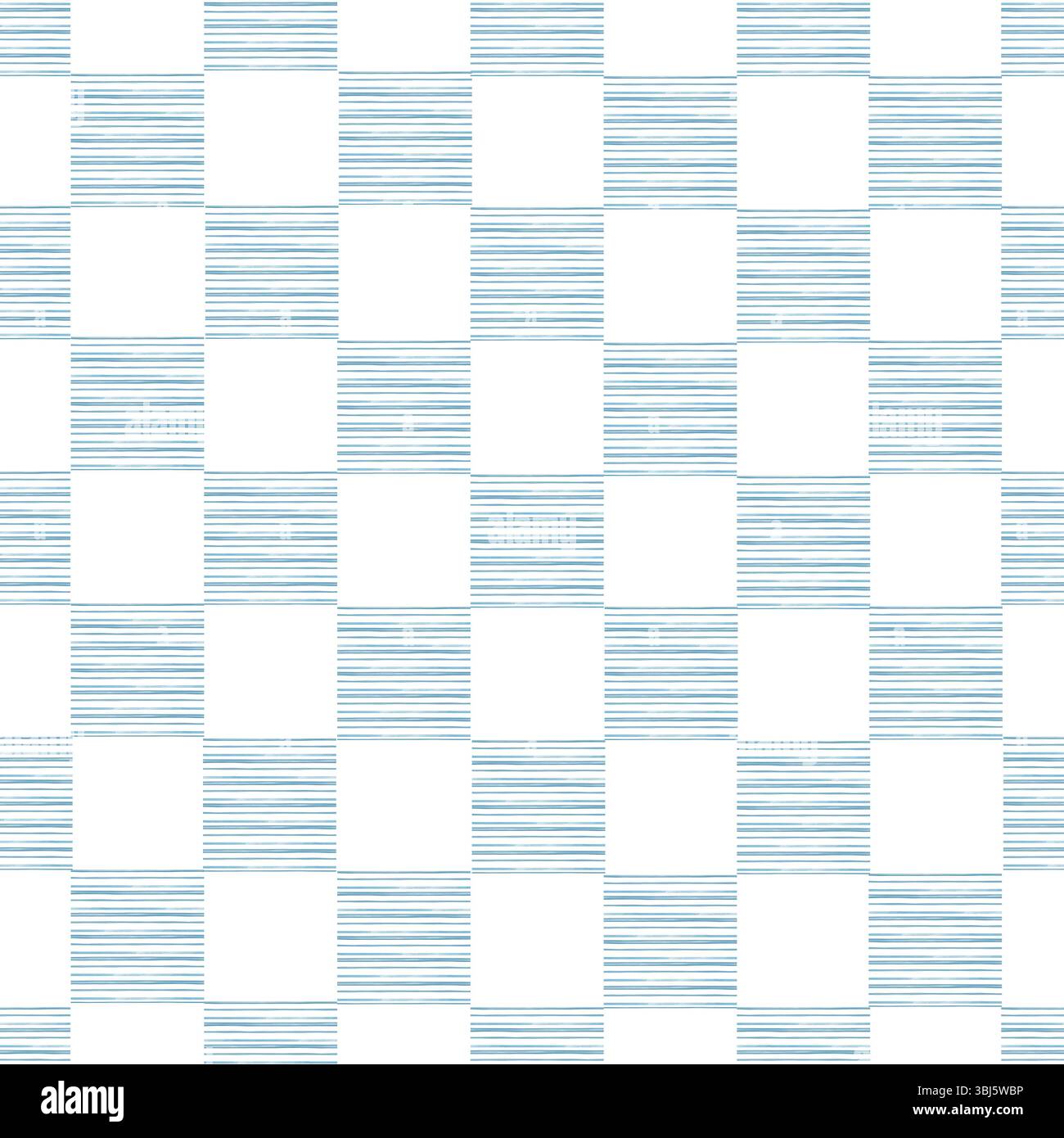 Motif nautique aquarelle sans couture avec des rayures pastel en motif damier. Thème nautique mignon dans le style d'illustration pour enfants Banque D'Images