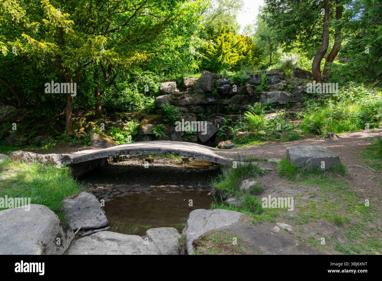 Rivington Terraced Gardens près de Bolton dans le nord-ouest de l'Angleterre. Un quartier populaire pour la marche. Banque D'Images