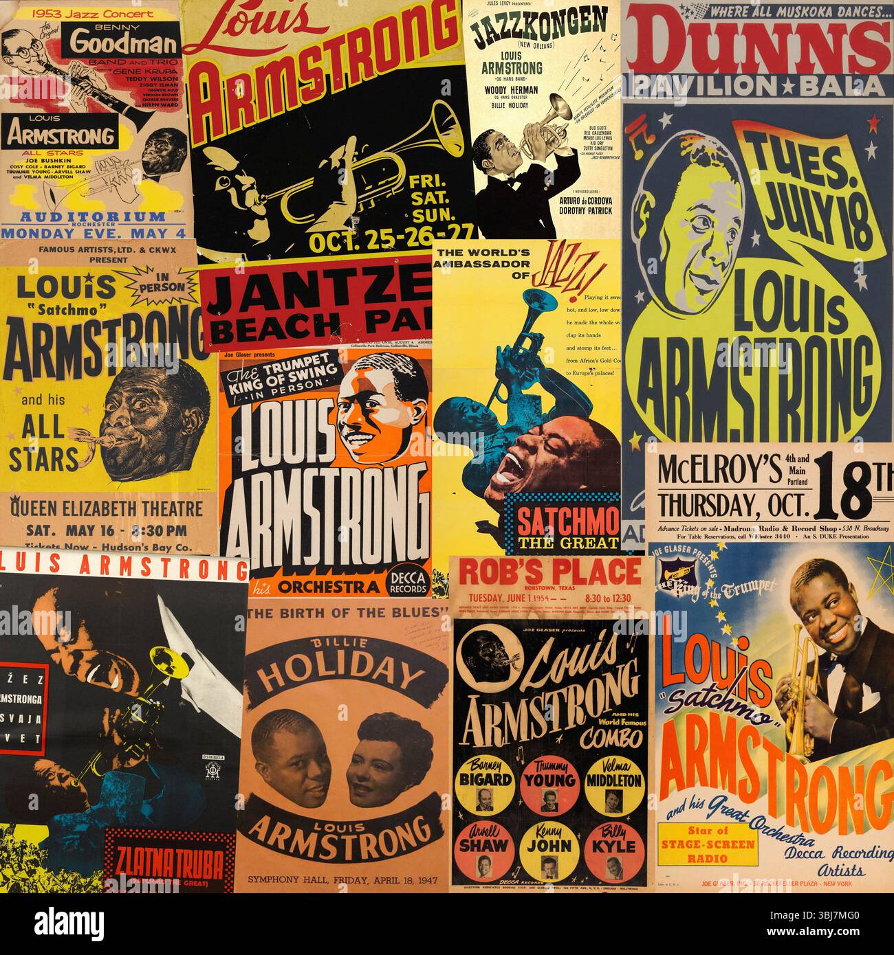 Affiches de concert Louis Armstrong Banque D'Images