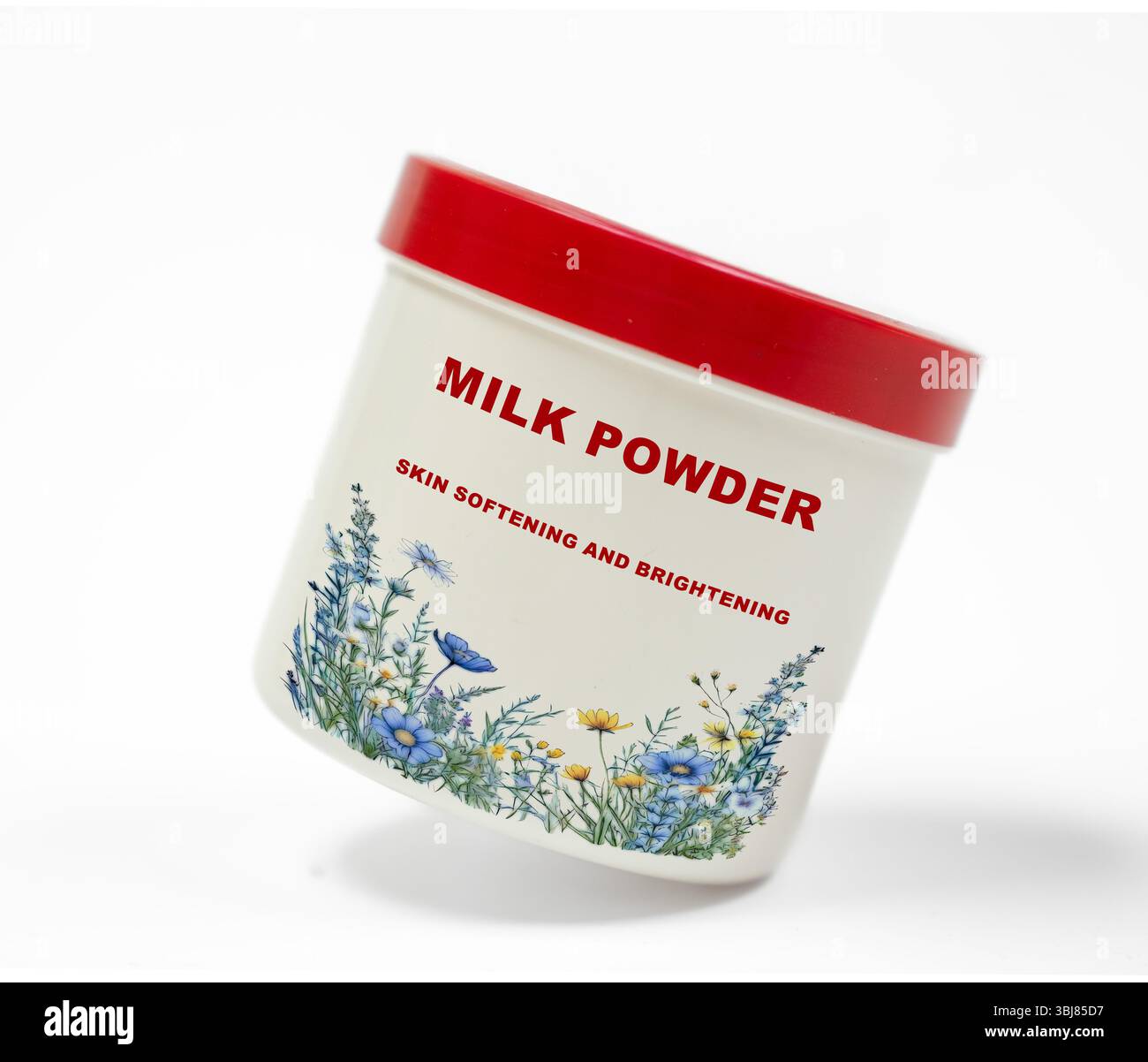 Lait en poudre. Exfolie doucement la peau morte, nourrit et hydrate pour un teint éclatant. Banque D'Images