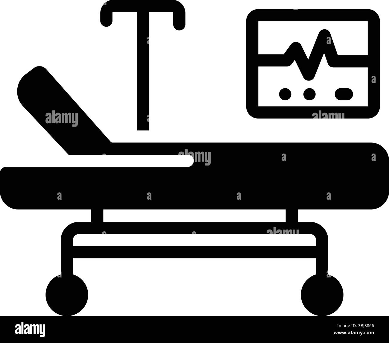 Icône pour lit de chirurgie, lit Illustration de Vecteur