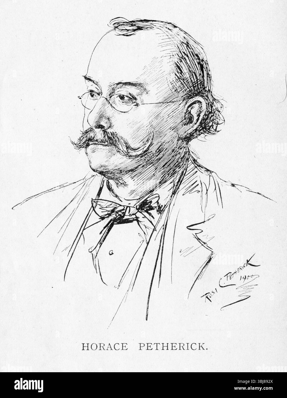 Portrait de Horace William Petherick (1839-1919), artiste et auteur. Il a illustré plus de 100 livres, dont certains sont encore imprimés Banque D'Images