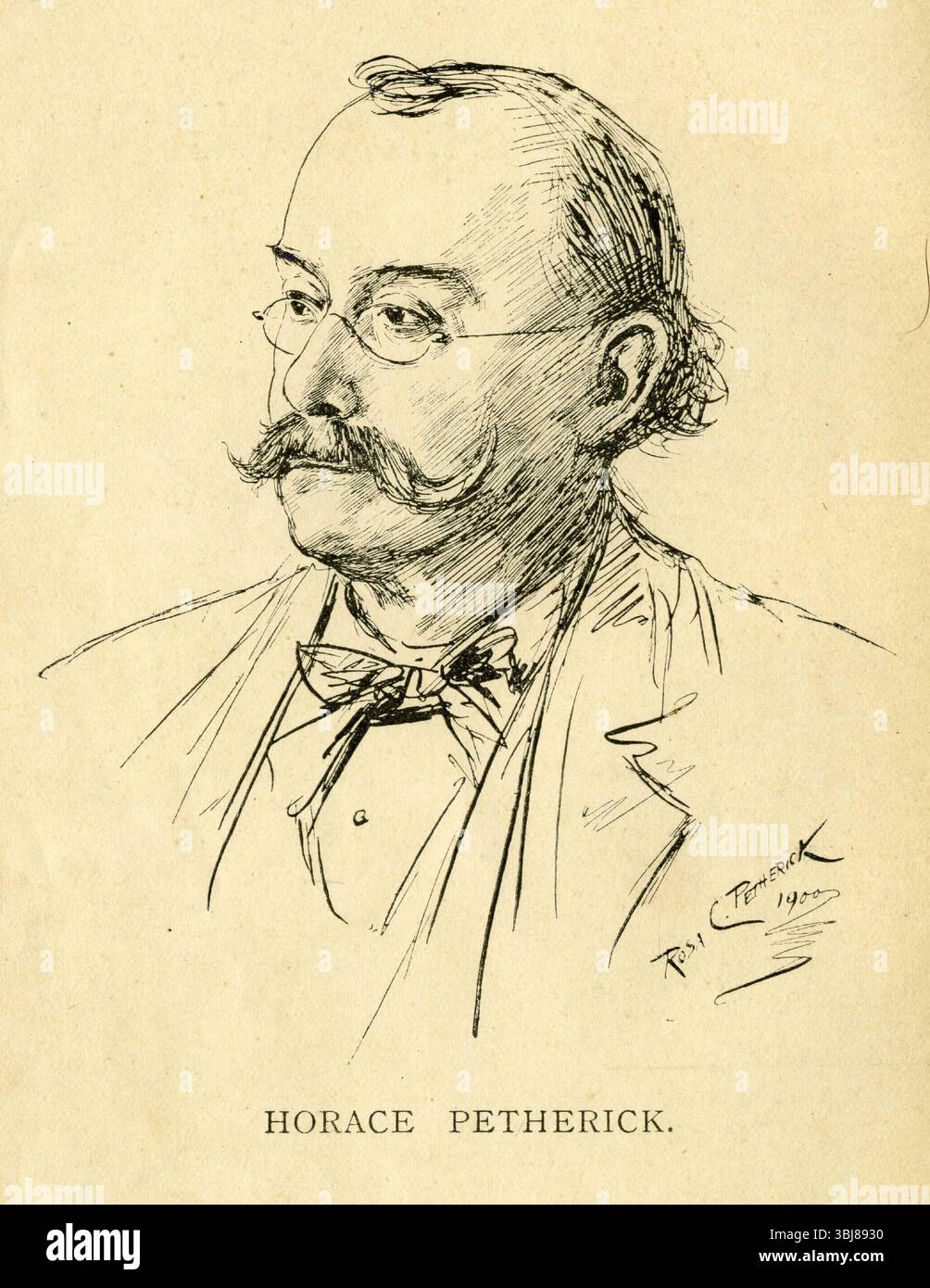 Portrait de Horace William Petherick (1839-1919), artiste et auteur. Il a illustré plus de 100 livres, dont certains sont encore imprimés Banque D'Images