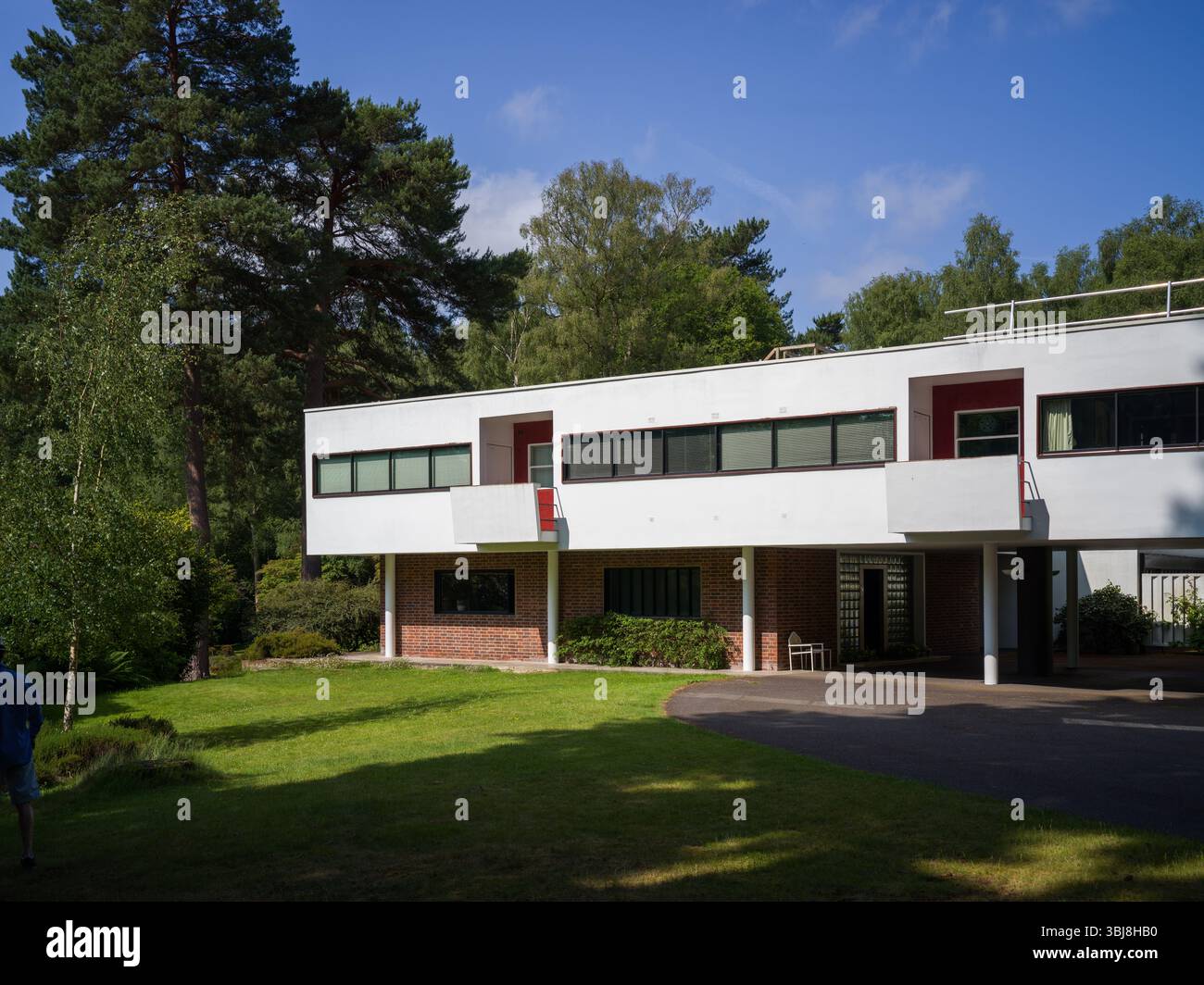 Le Homewood, Surrey. Maison moderniste conçue par Patrick Gwynne Banque D'Images