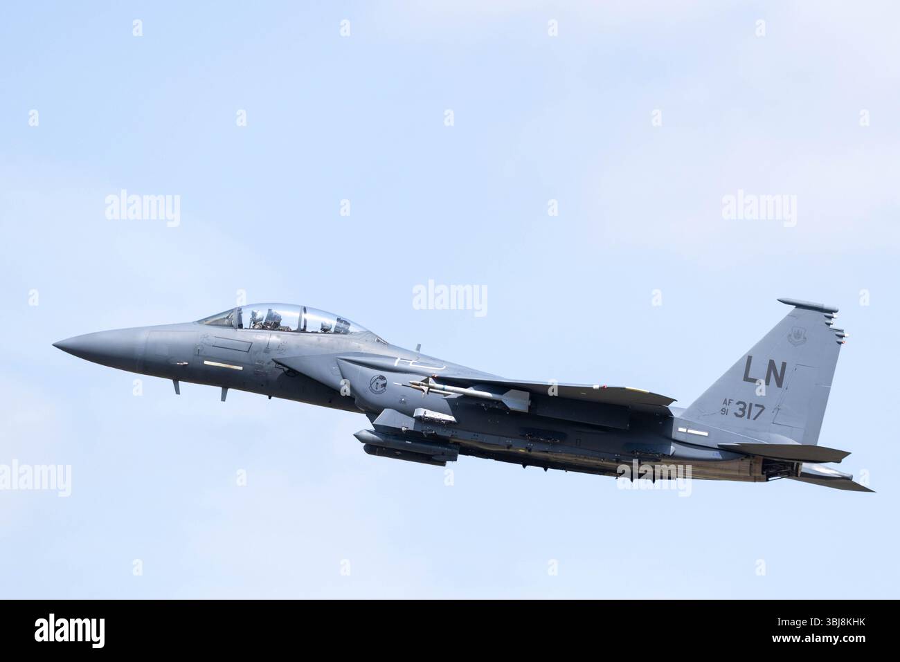 US Air Force McDonnell Douglas F-15 Eagle de la 48e aile Fighter pratiquant à RAF Lakenheath, Suffolk, Royaume-Uni Banque D'Images