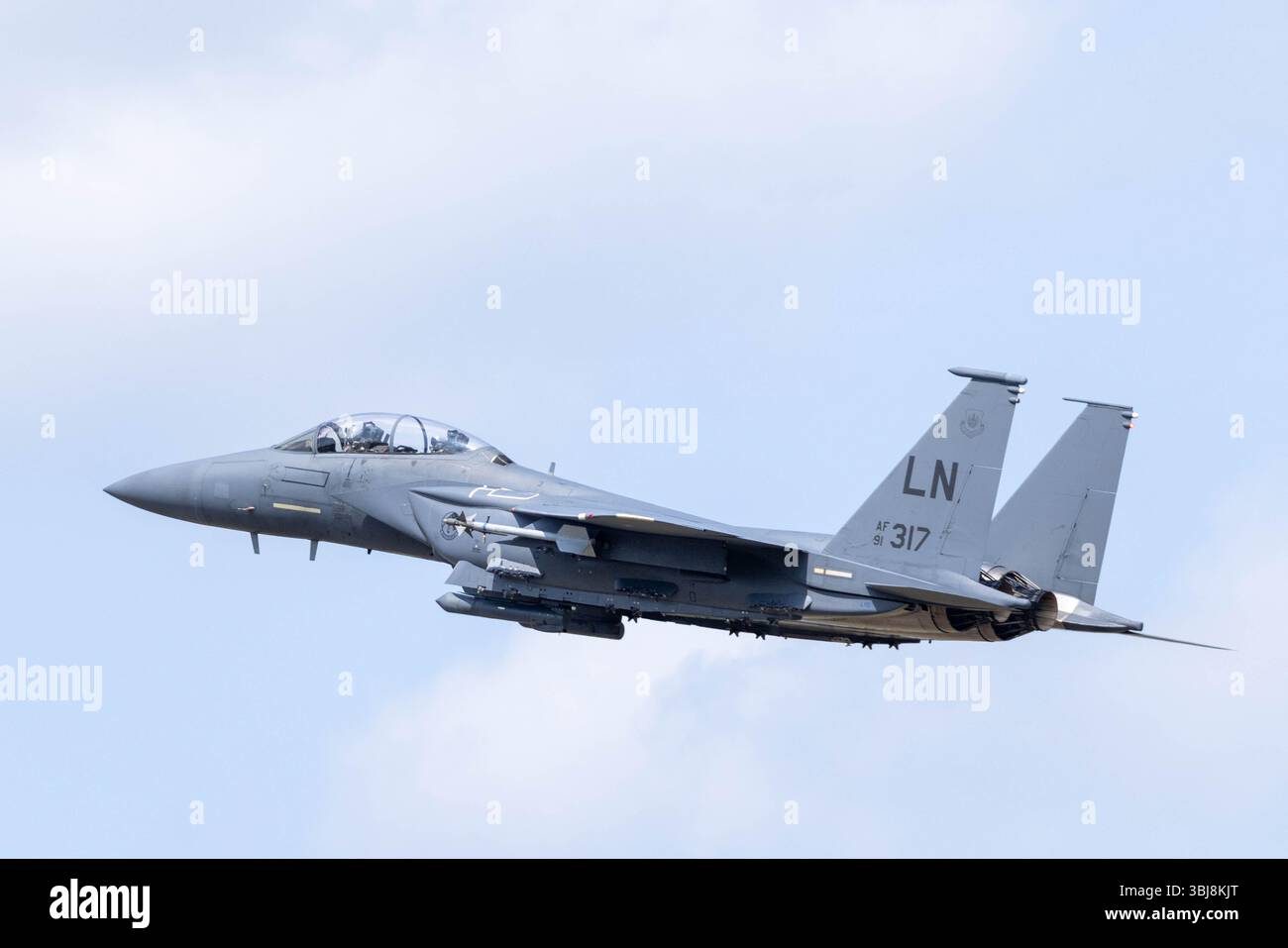 US Air Force McDonnell Douglas F-15 Eagle de la 48e aile Fighter pratiquant à RAF Lakenheath, Suffolk, Royaume-Uni Banque D'Images