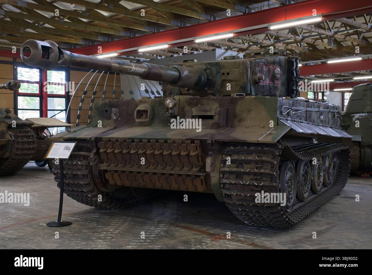Munster, Allemagne - 23 mai 2025 : Tiger. Musée allemand des chars à Munster. Exposition de la seconde Guerre mondiale. Mise au point sélective. Banque D'Images