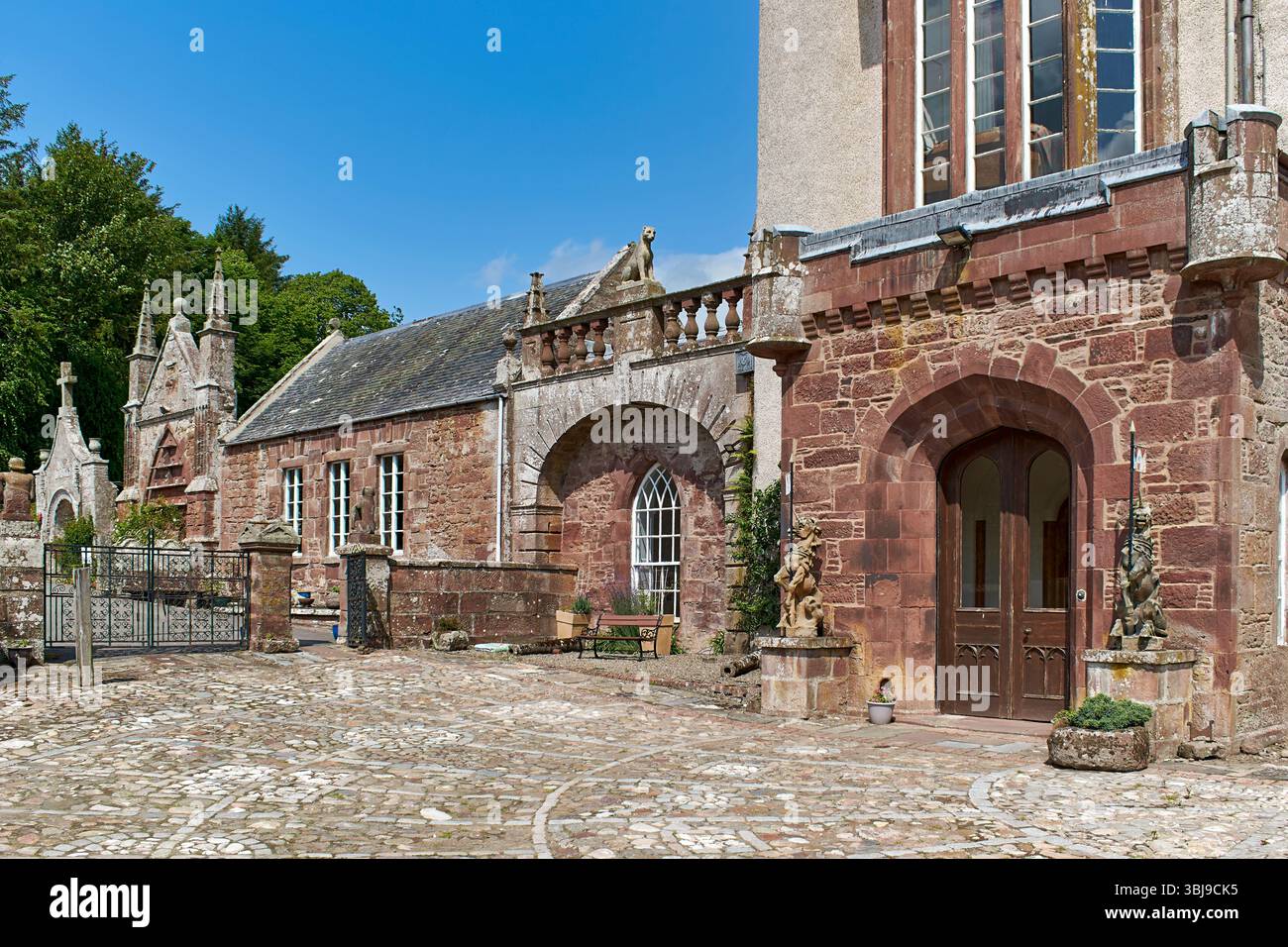 Delgatie Castle Turriff Aberdeenshire Écosse entrée principale et cour Banque D'Images