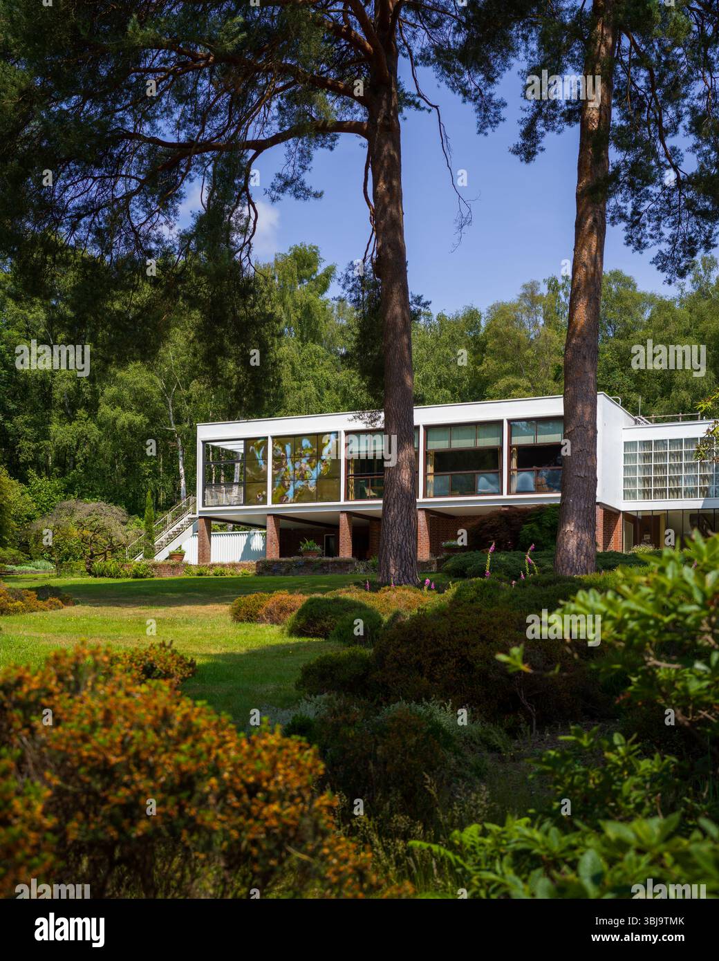 Le Homewood, Surrey. Maison moderniste conçue par Patrick Gwynne Banque D'Images