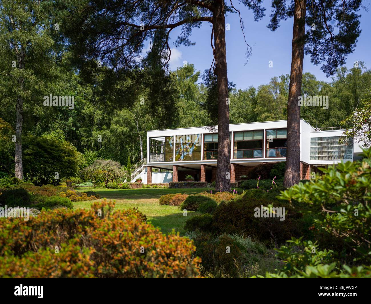 Le Homewood, Surrey. Maison moderniste conçue par Patrick Gwynne Banque D'Images