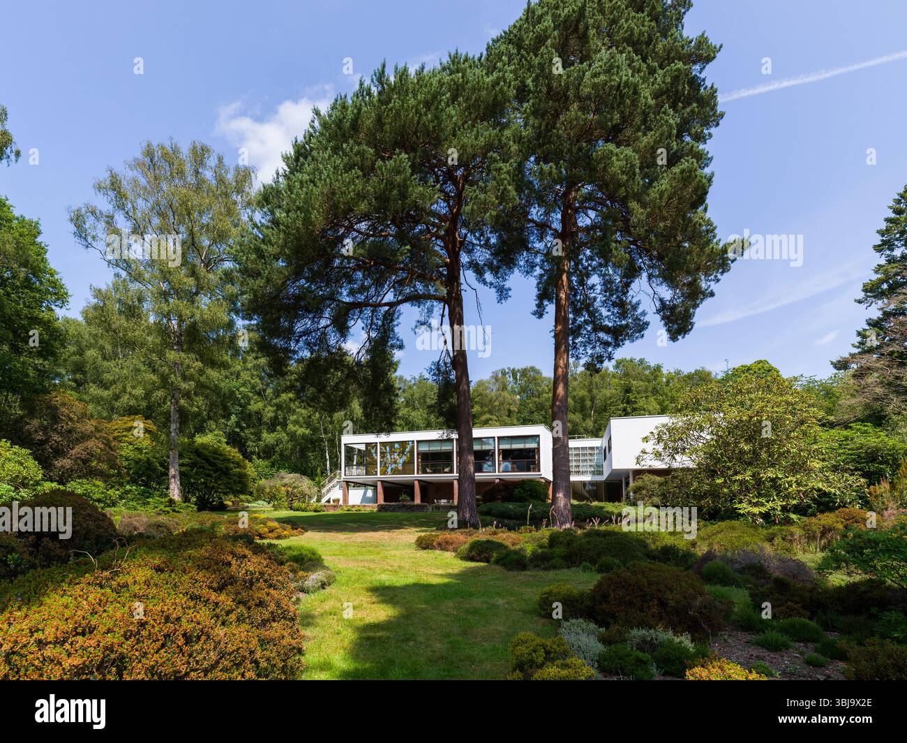 Le Homewood, Surrey. Maison moderniste conçue par Patrick Gwynne Banque D'Images