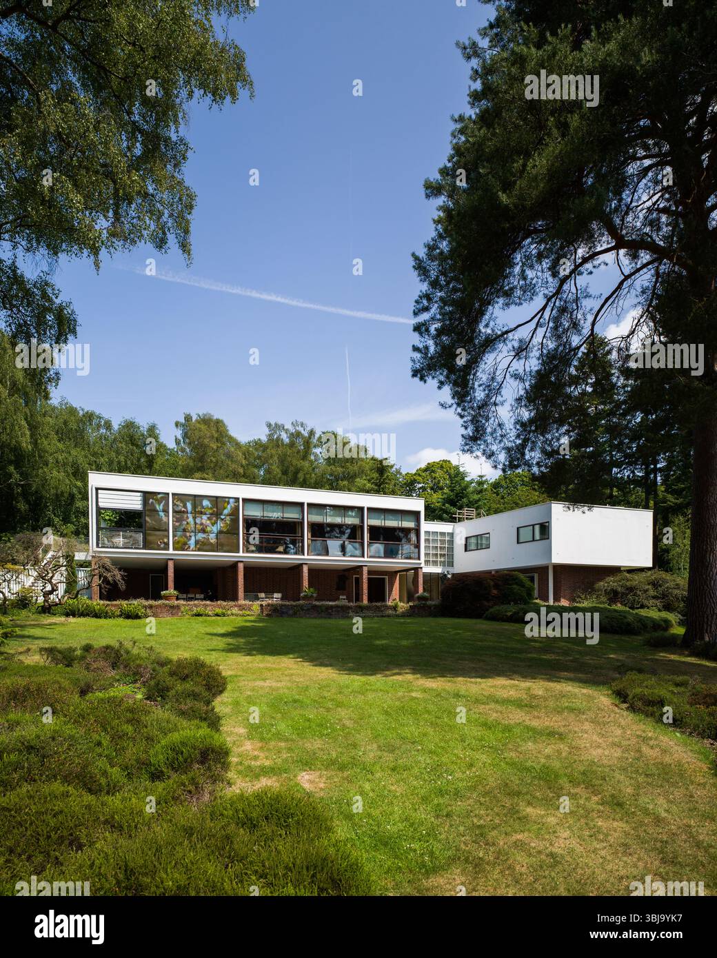 Le Homewood, Surrey. Maison moderniste conçue par Patrick Gwynne Banque D'Images