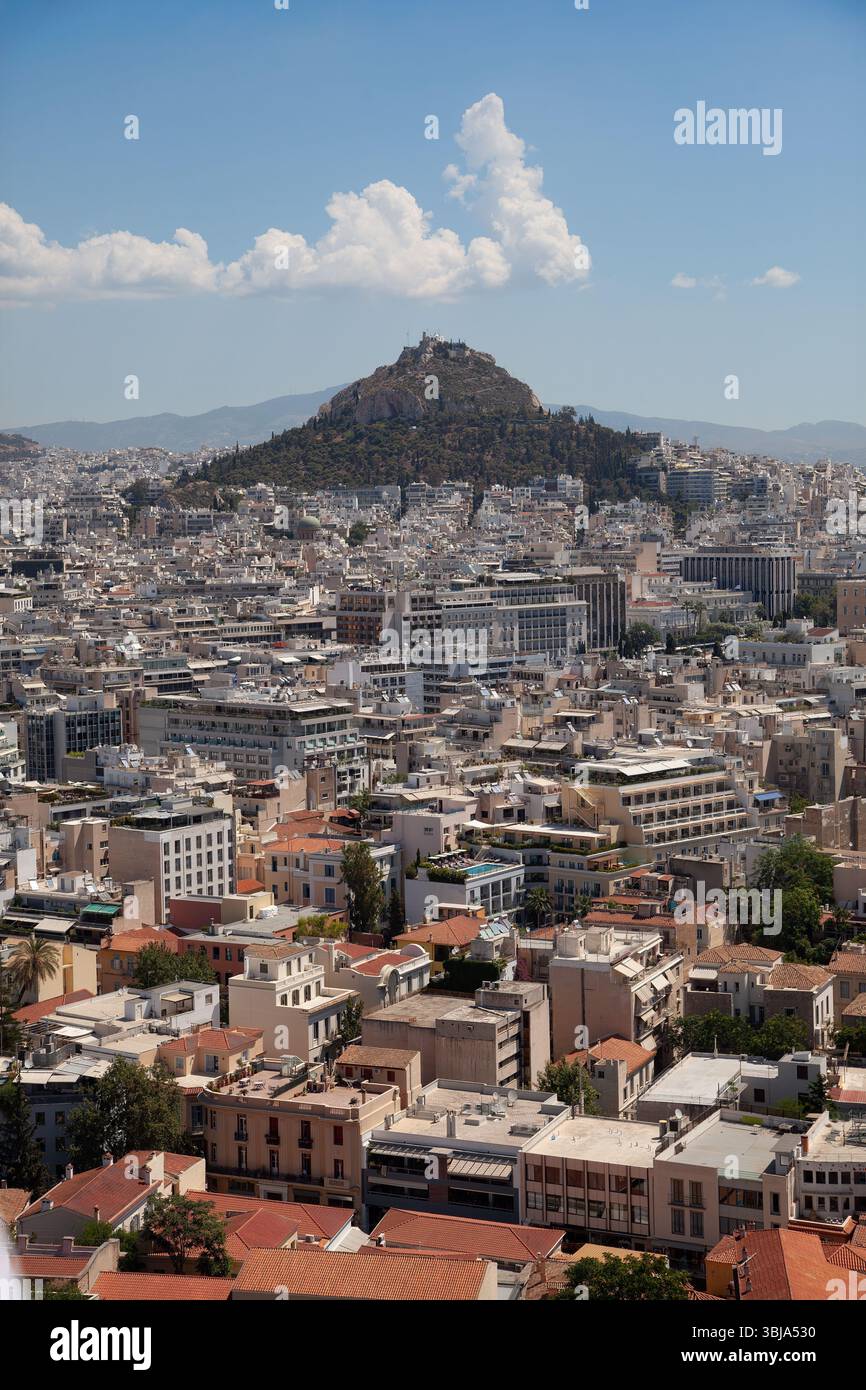 Vue d'Athènes depuis l'Acropole Banque D'Images