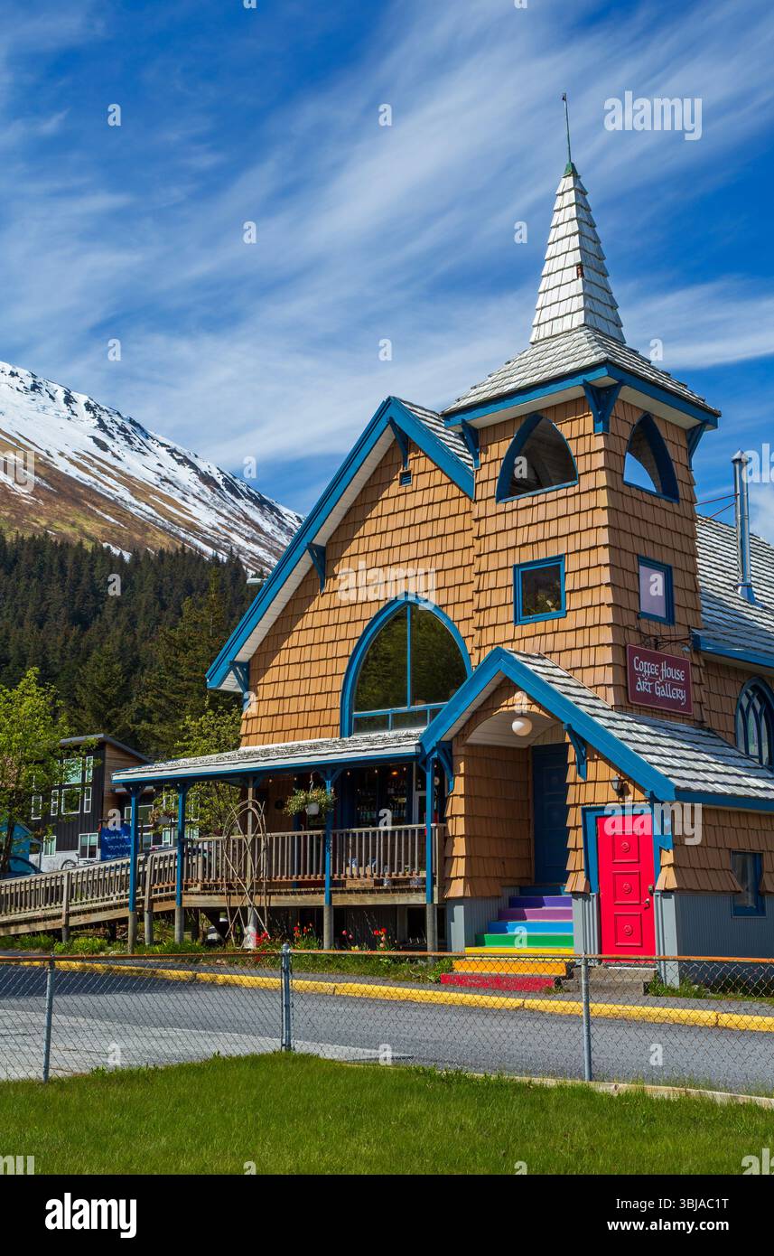 Coffee House Art Gallery, Seward, Alaska, USA Banque D'Images