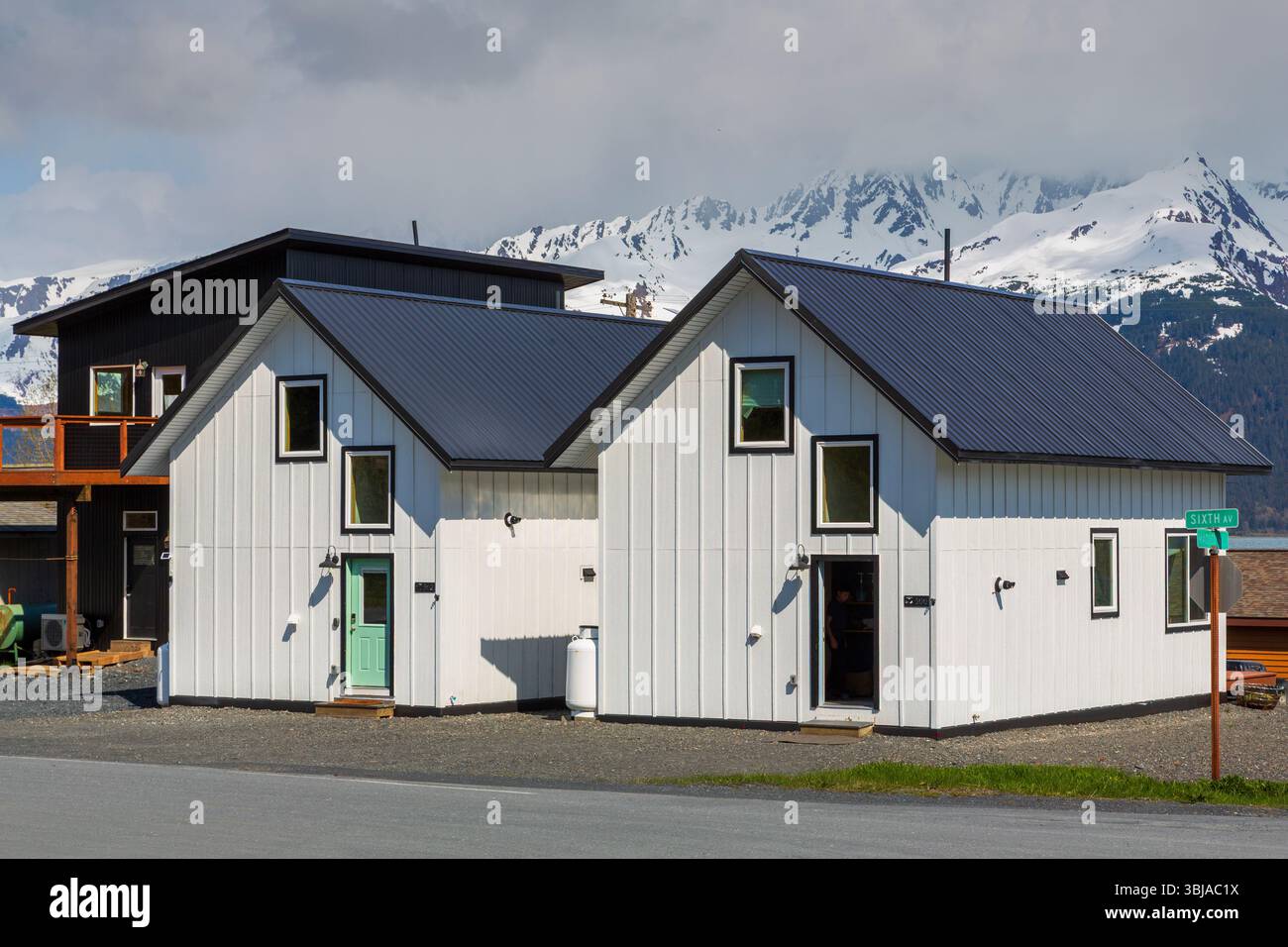 Maisons neuves, Seward, Alaska, États-Unis Banque D'Images