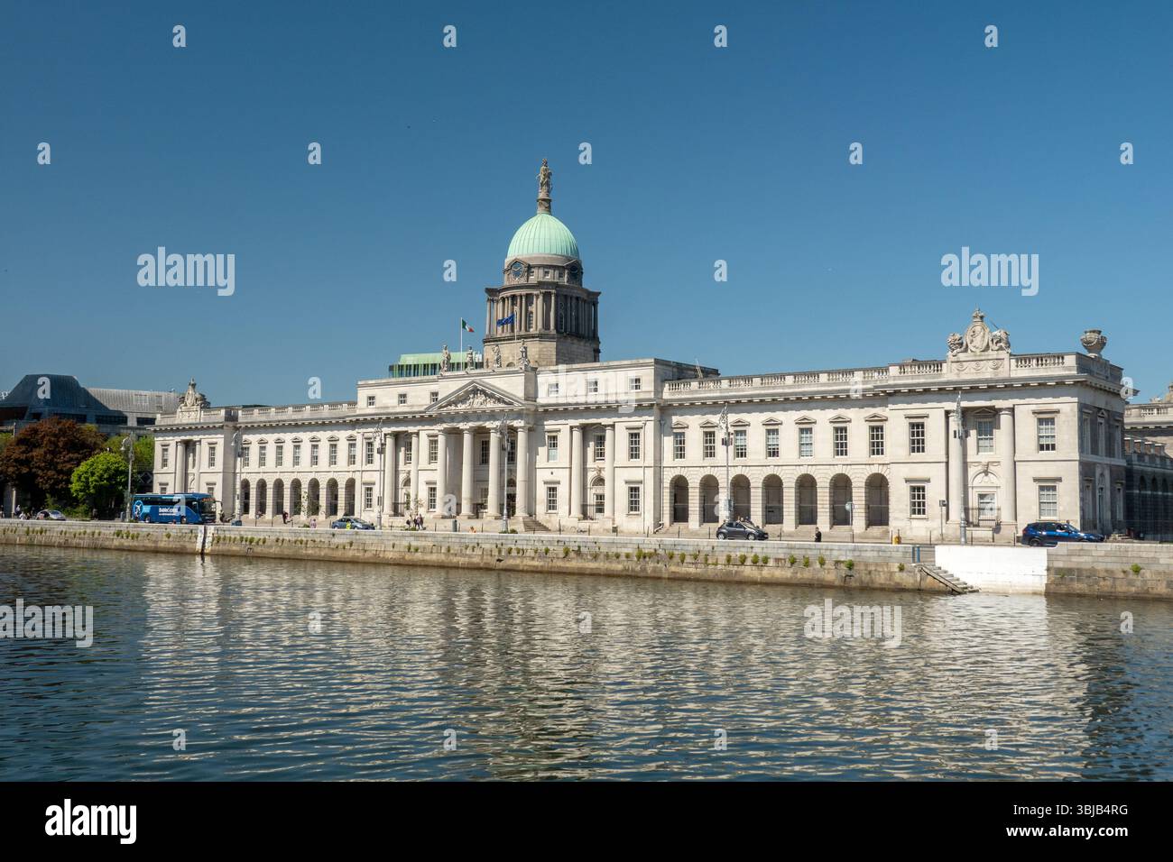 The Custom House Dublin Irlande, Centre-ville, bâtiments historiques, rues commerçantes, la rivière Liffey, stock photo, République d'Irlande, Stock photo Banque D'Images